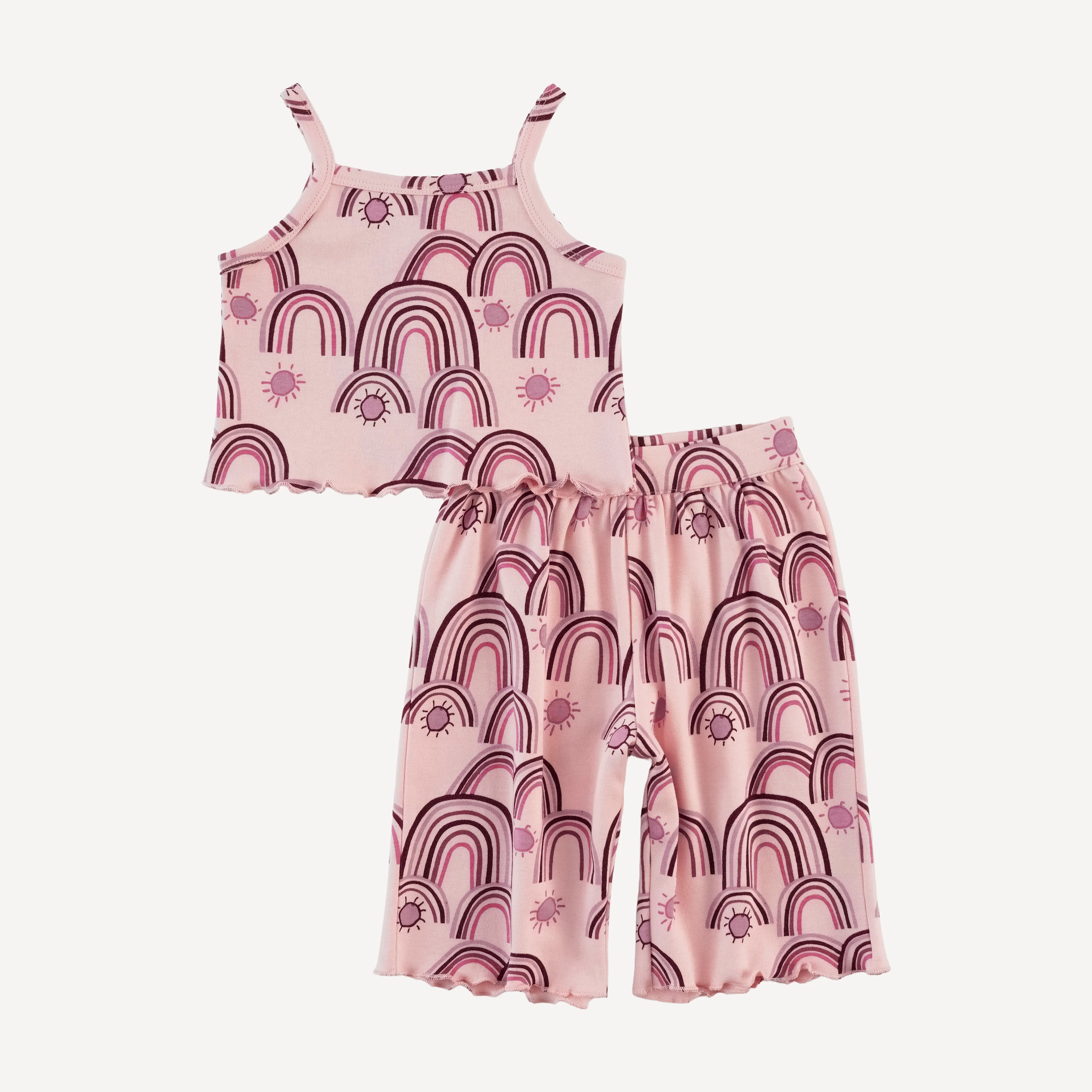 jade set | mauve rainbow | organic cotton interlock