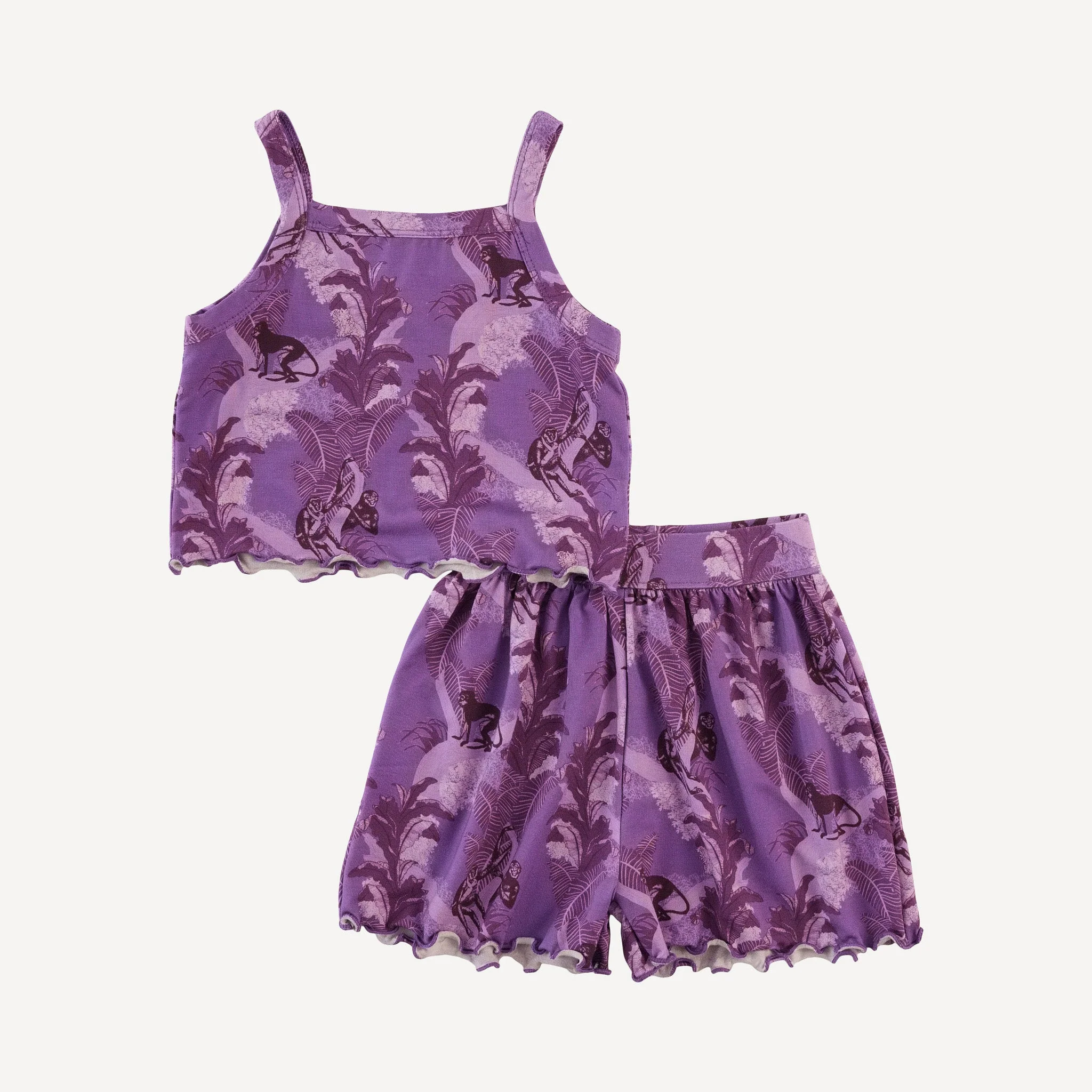 jade short set | monkeys | light weight bamboo