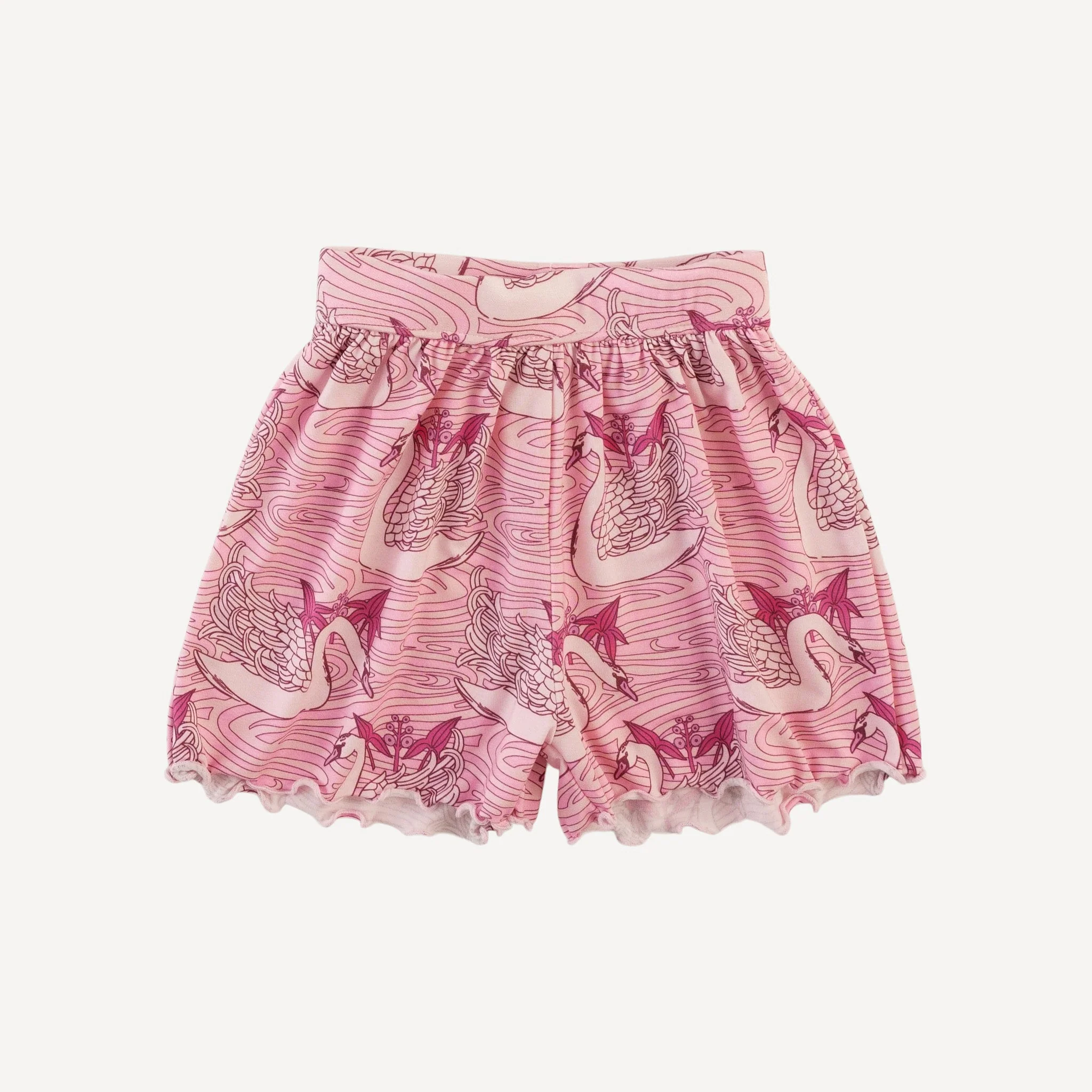 jade short set | pink nouveau swans | light weight bamboo - Image 4