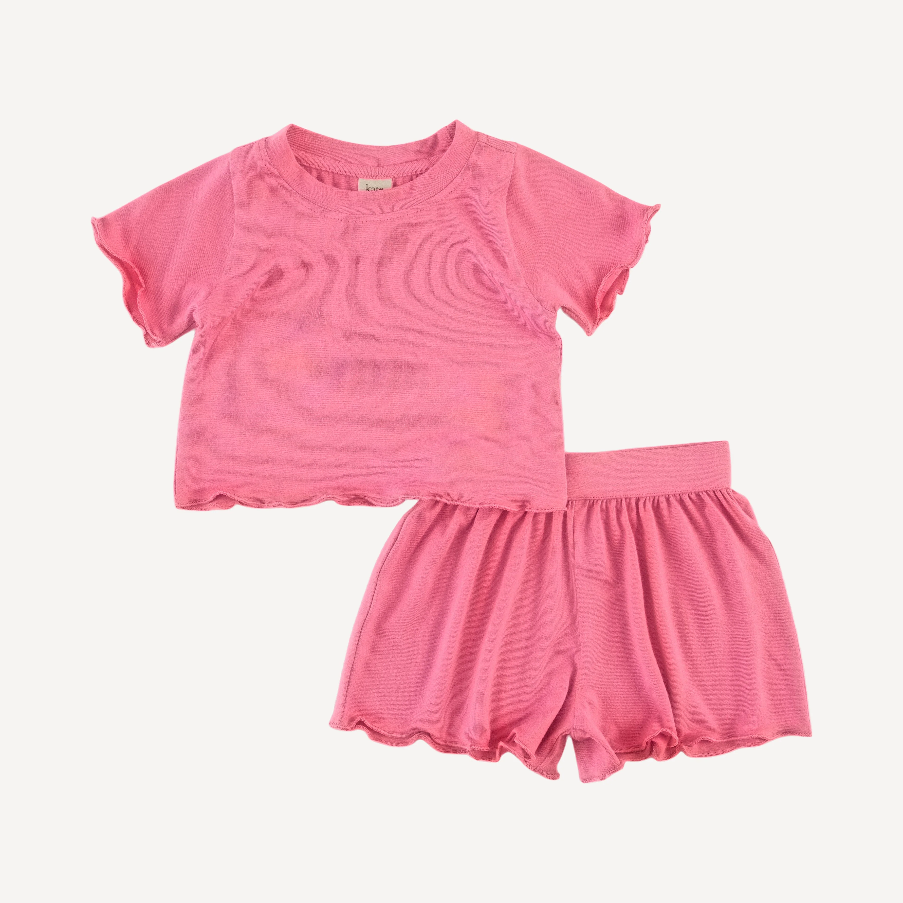 jade short sleeve set | cherry pink | bamboo