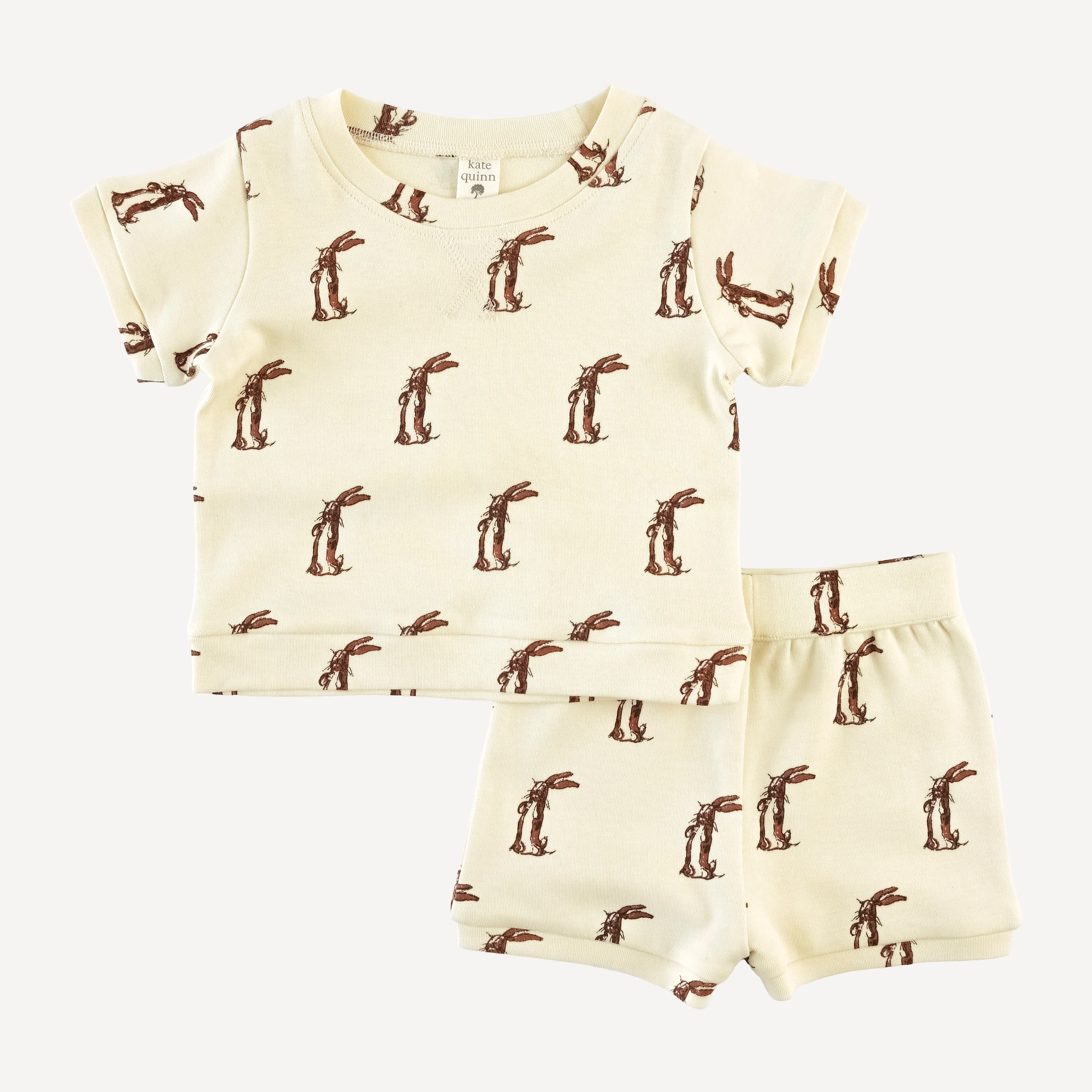 jamie short set | plush rabbit | organic cotton interlock