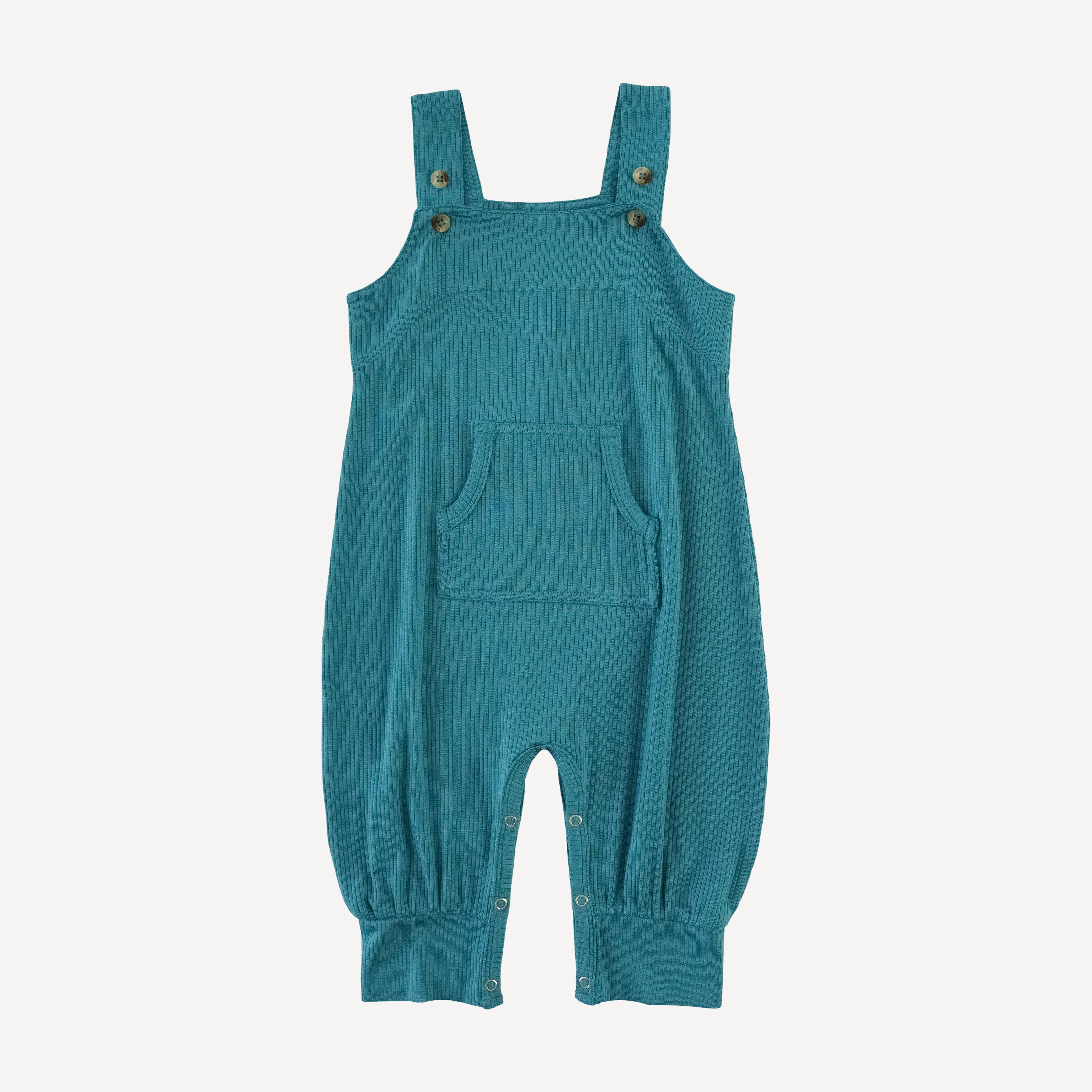 kanga button sport overall | teal | modal skinny rib