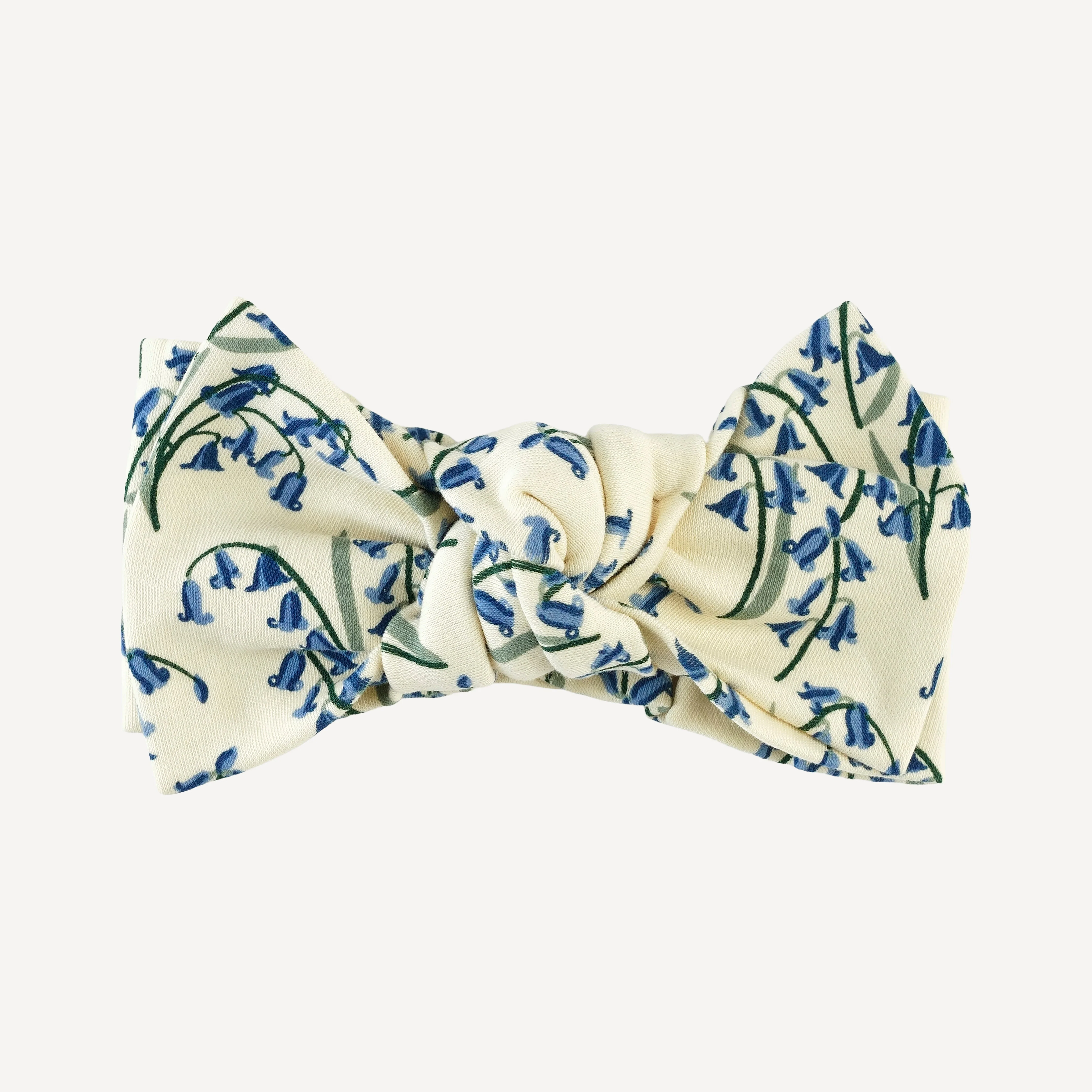 large bow elastic headband | bluebells | organic cotton interlock