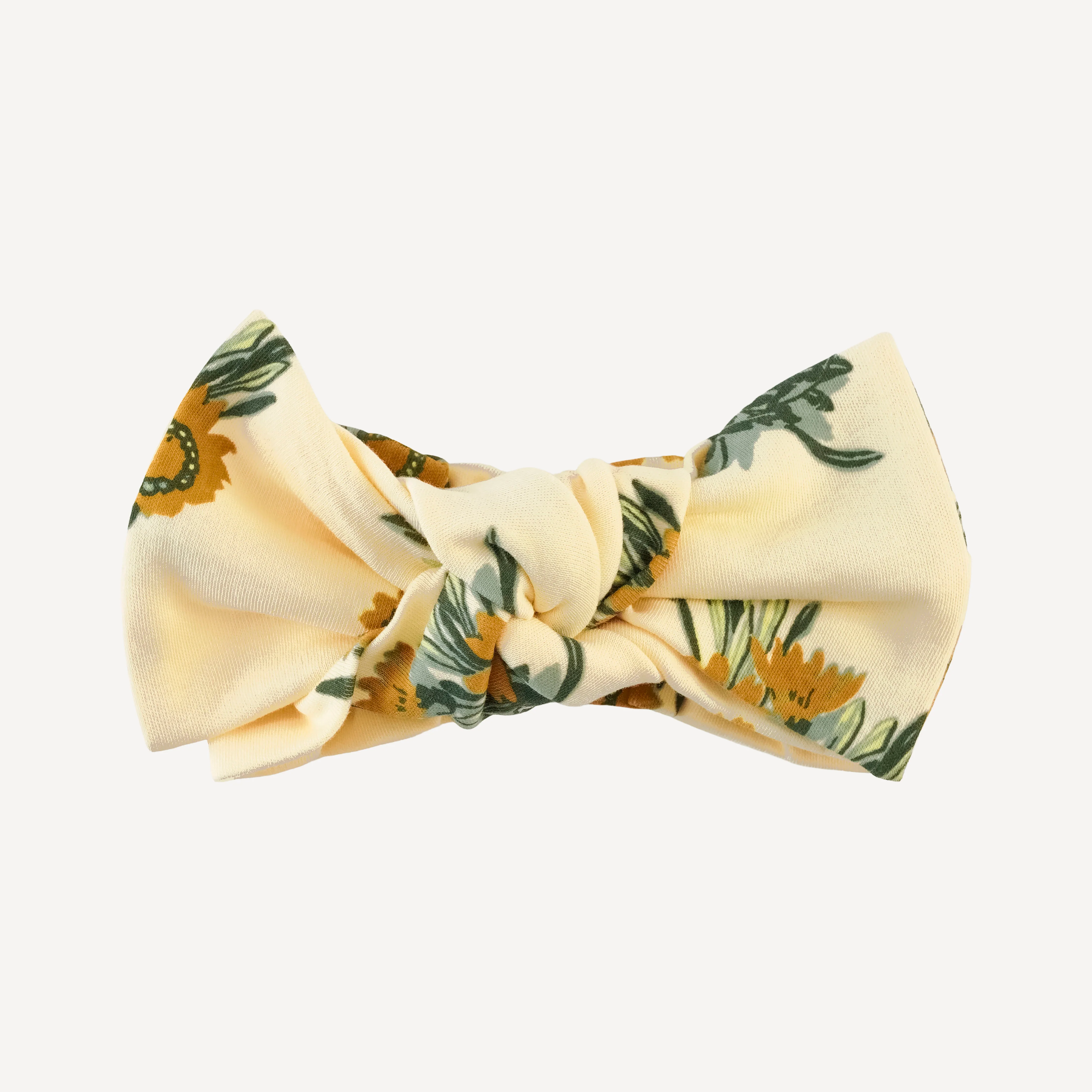 large bow elastic headband | calendula | organic cotton interlock