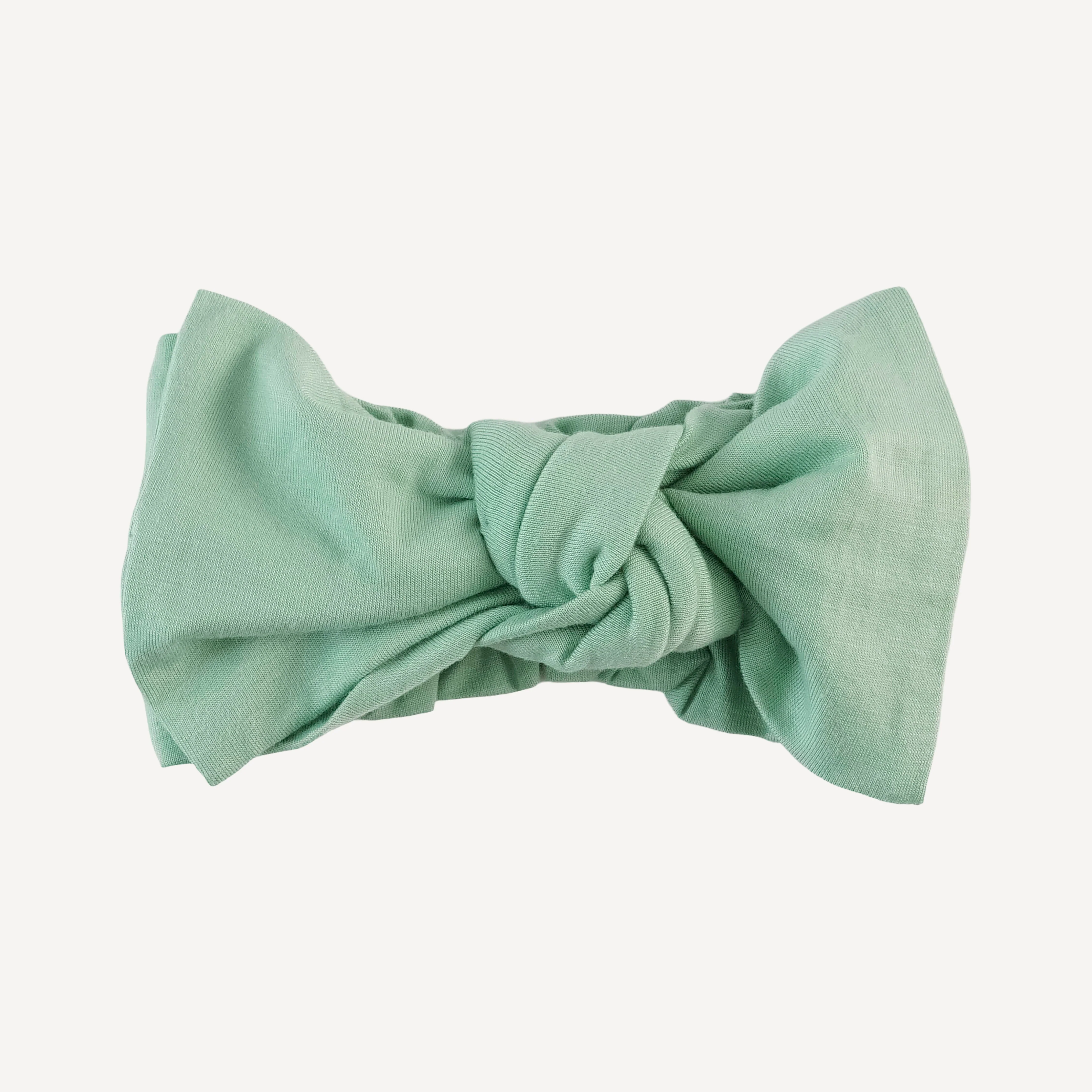 large bow elastic headband | green mist | bamboo