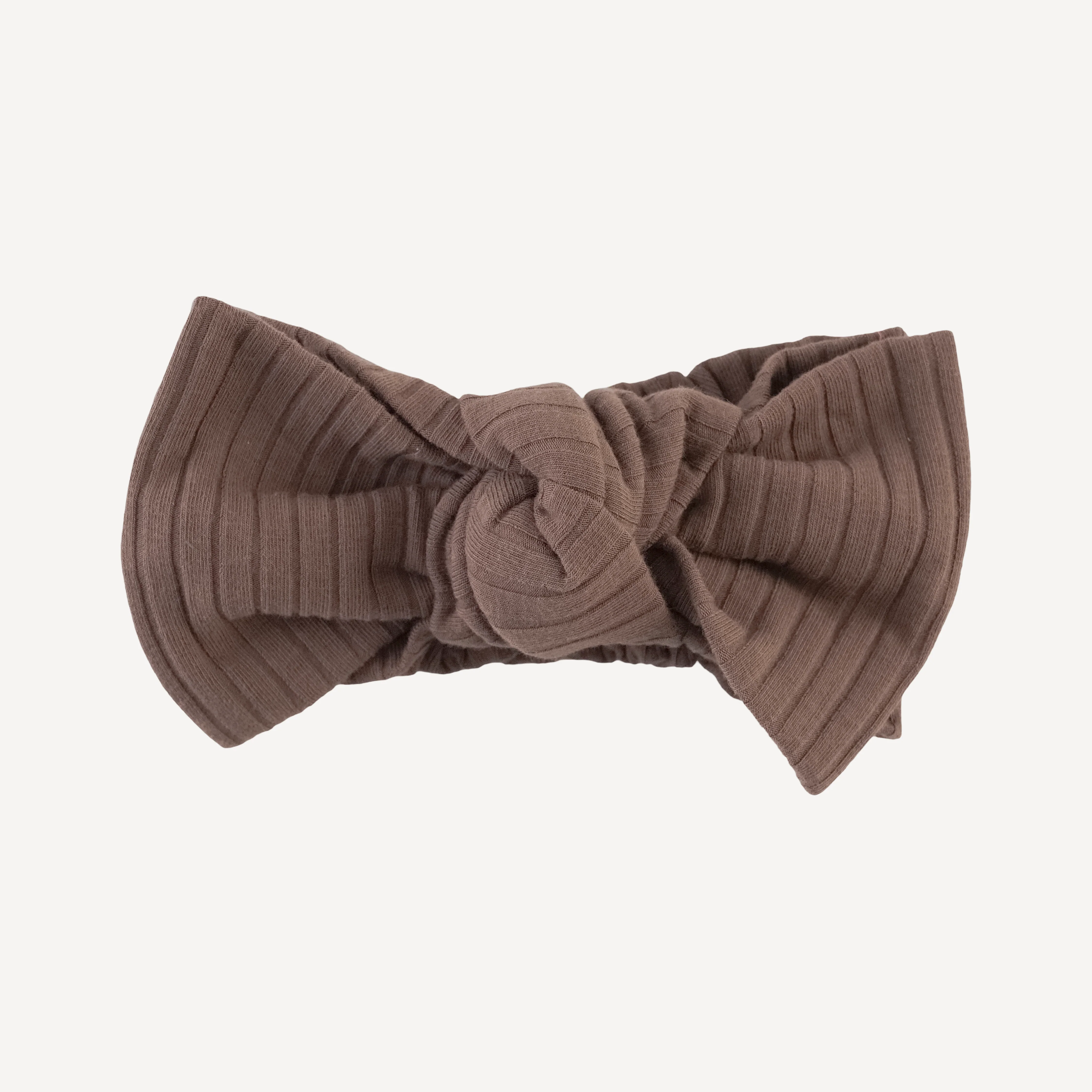 large bow elastic headband | spiced chocolate | organic cotton wide rib