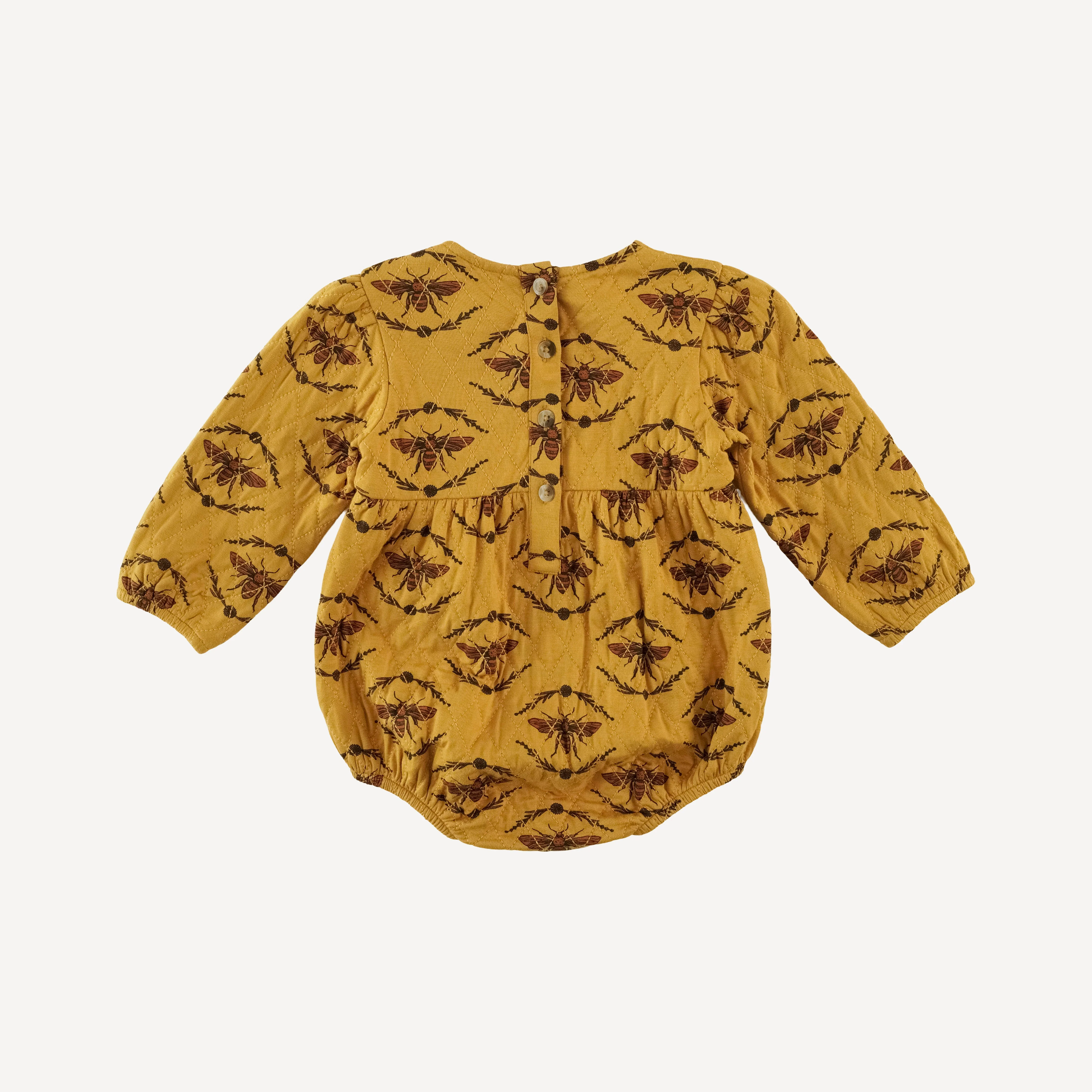 long puff sleeve quilted bubble | golden floral bee | bamboo - Image 3