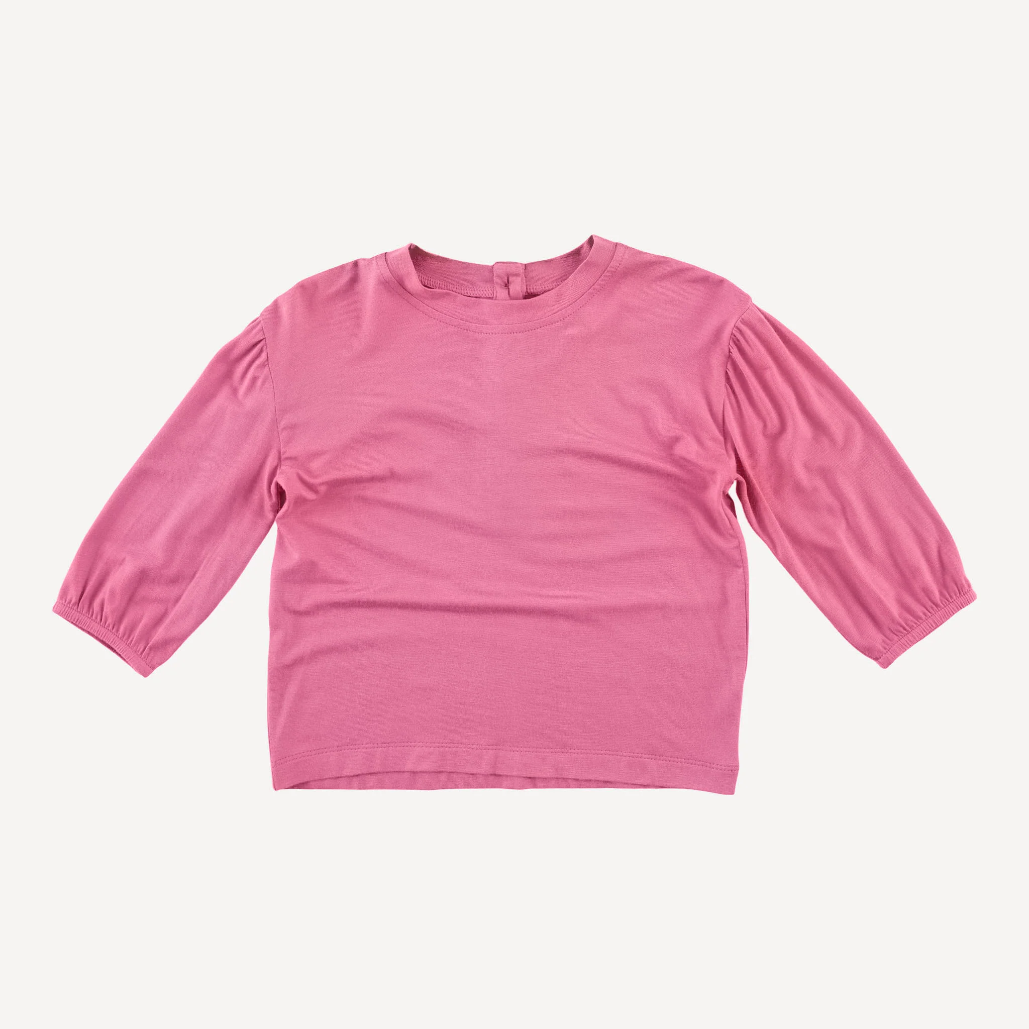 long sleeve balloon tee | cherry pink | bamboo