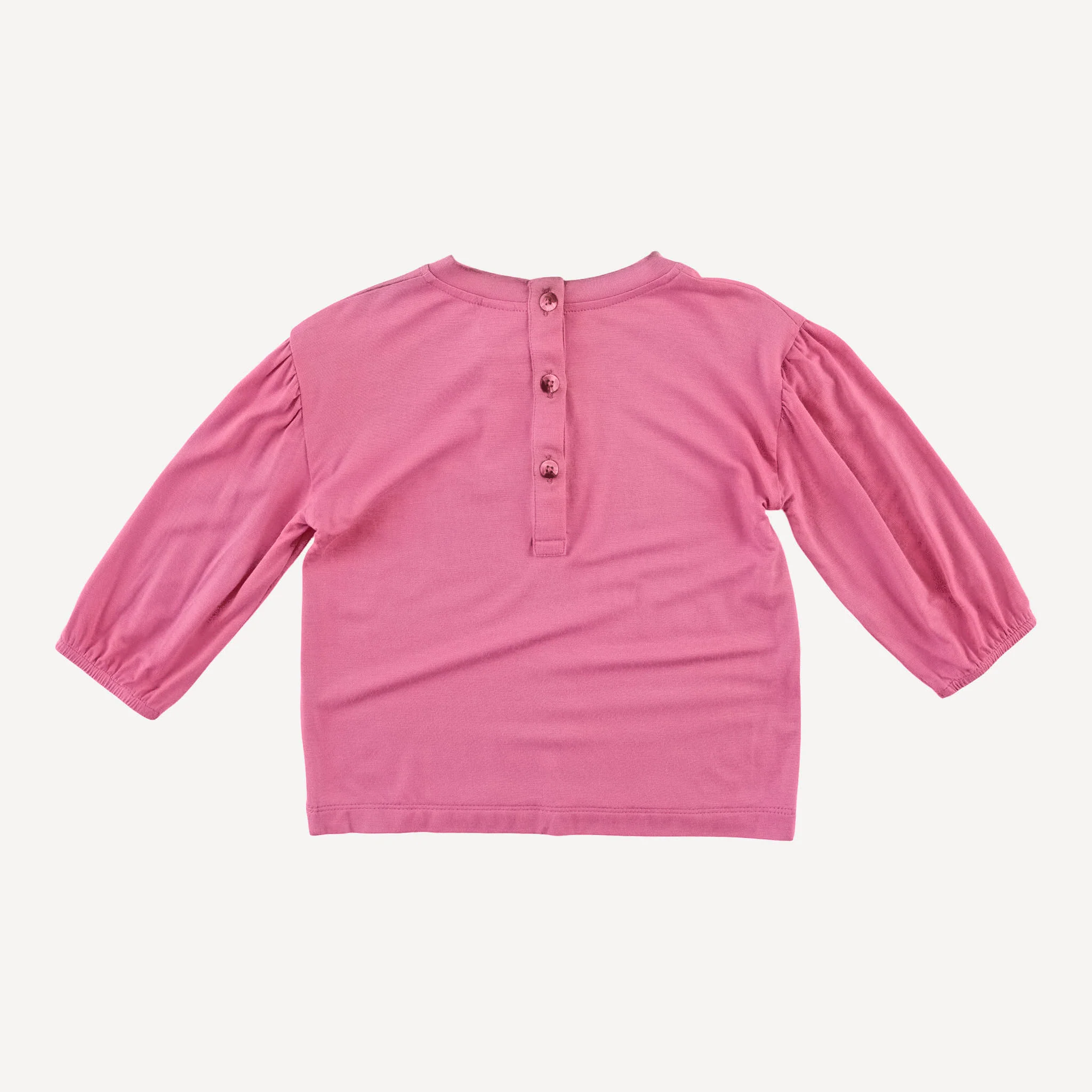 long sleeve balloon tee | cherry pink | bamboo - Image 3