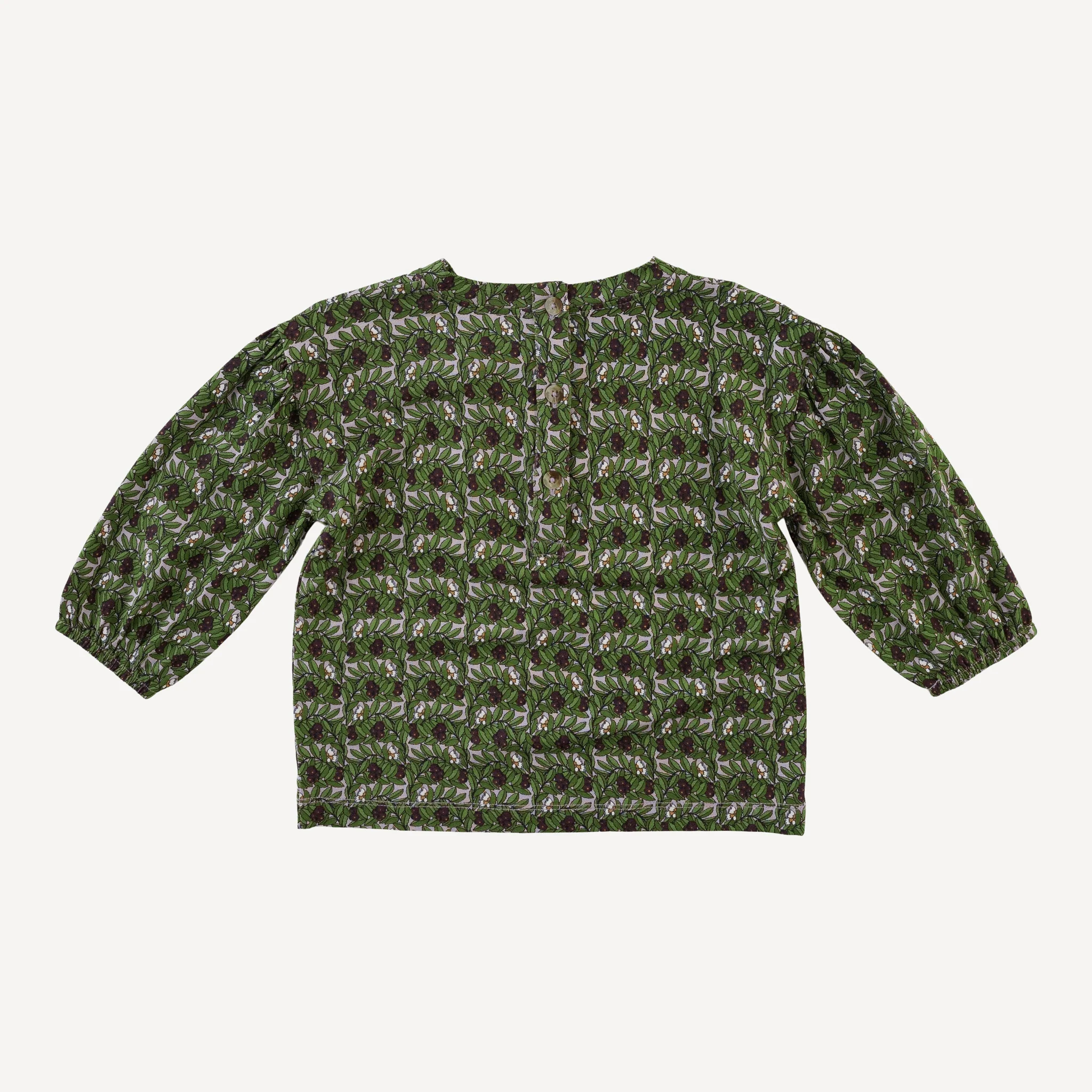 long sleeve balloon tee | huckleberry foliage | bamboo - Image 3