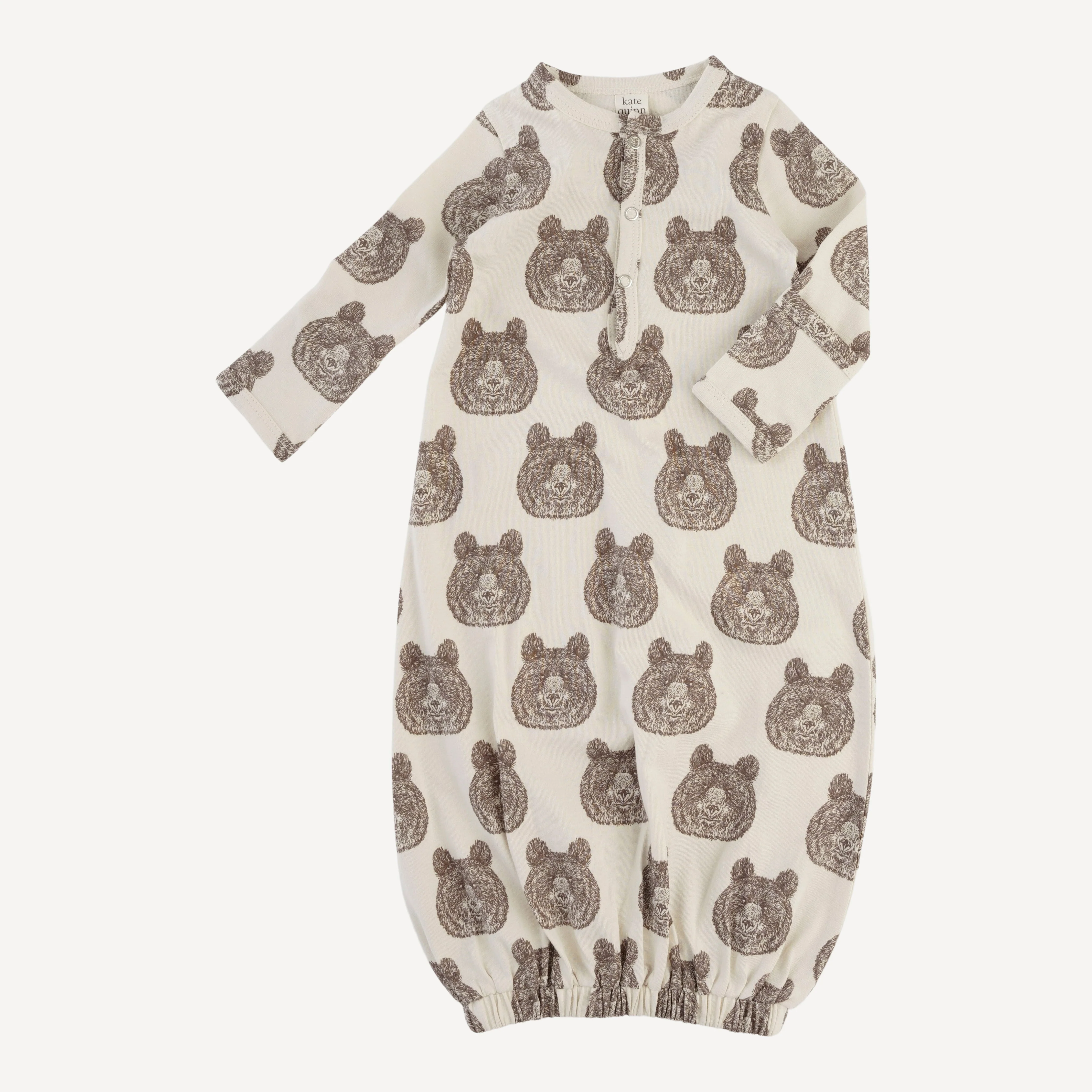 long sleeve classic infant sacque | papa bear | organic cotton jersey - Image 3