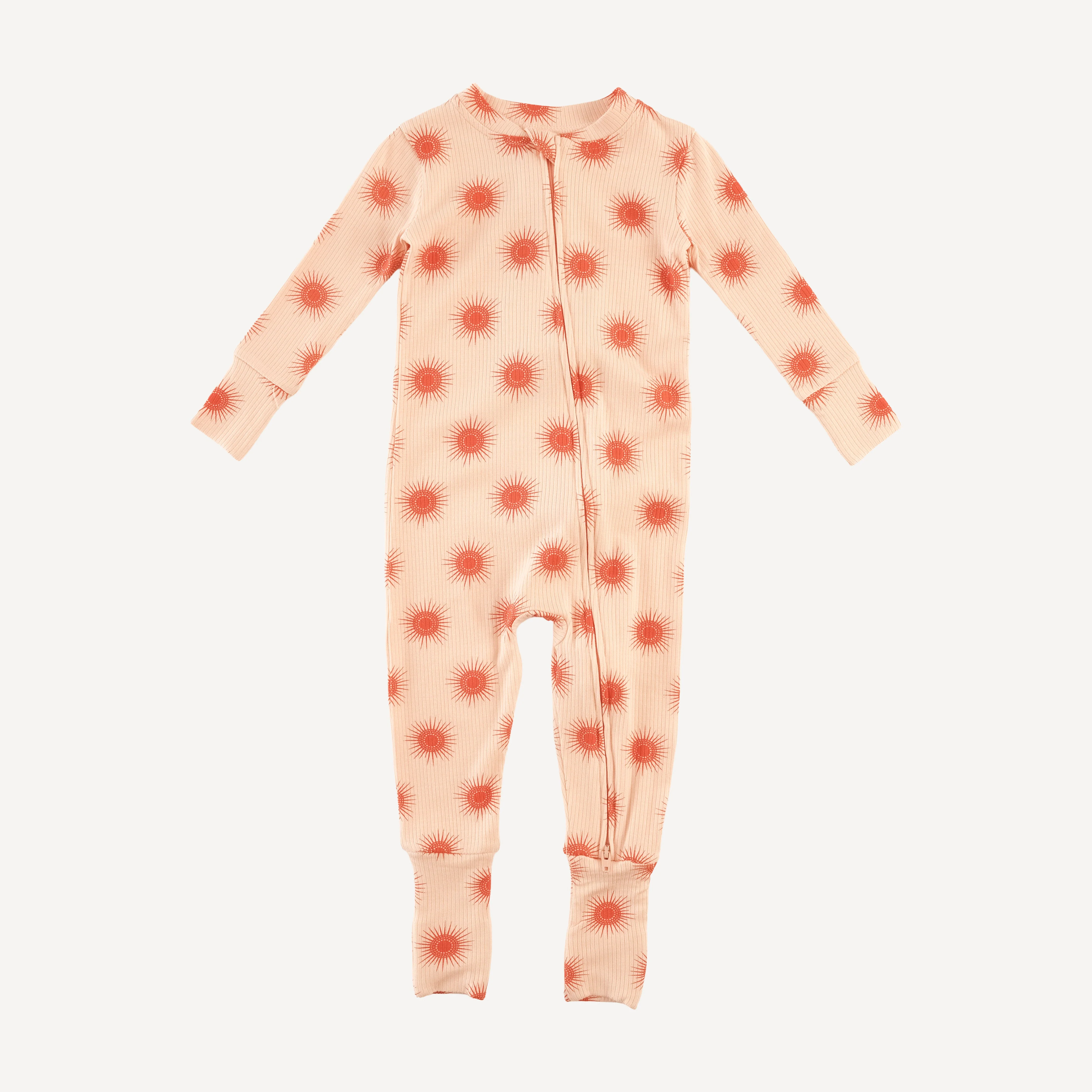 long sleeve convertible zippy pj | emberglow tiny sun | modal skinny rib