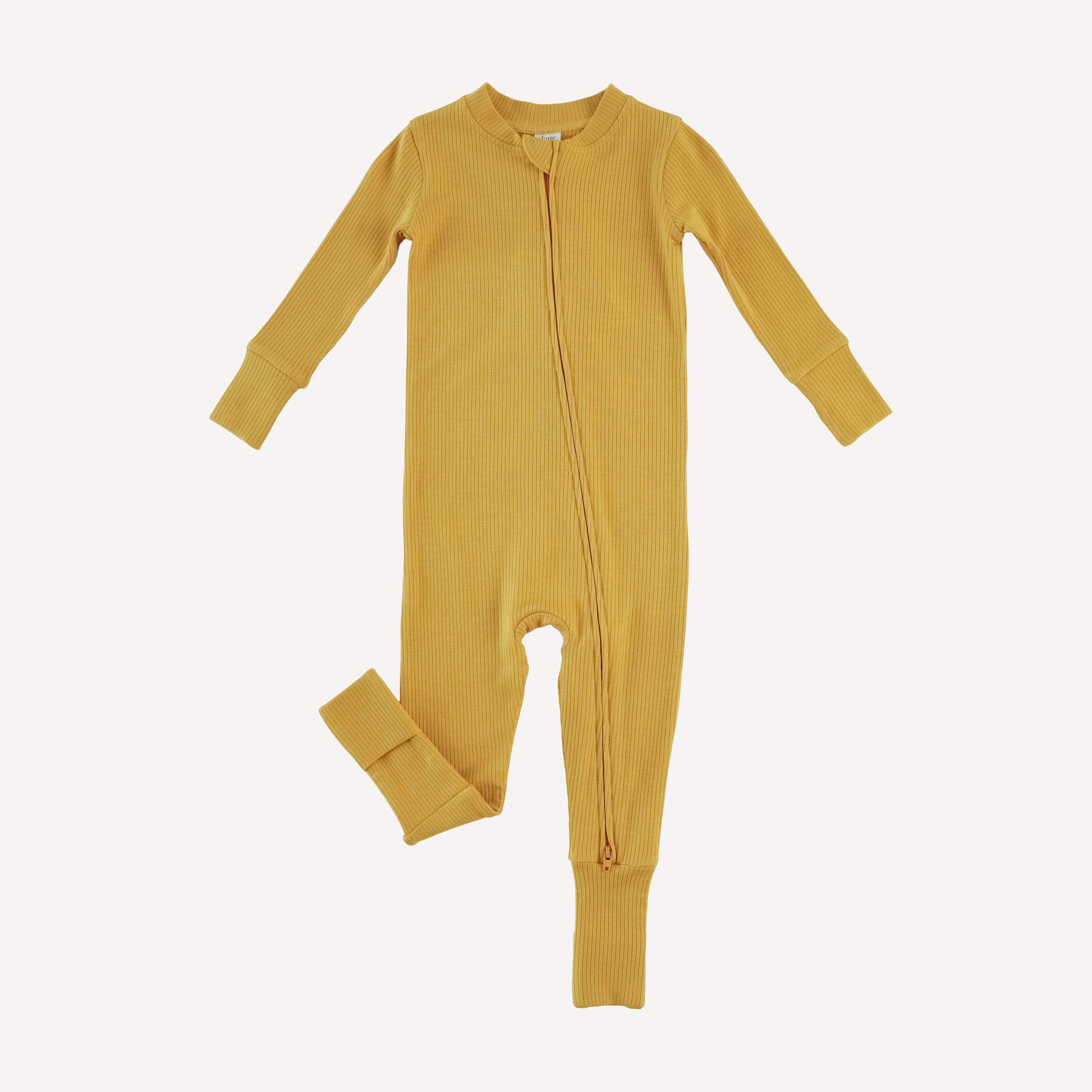 long sleeve convertible zippy pj | golden sun | modal skinny rib - Image 3