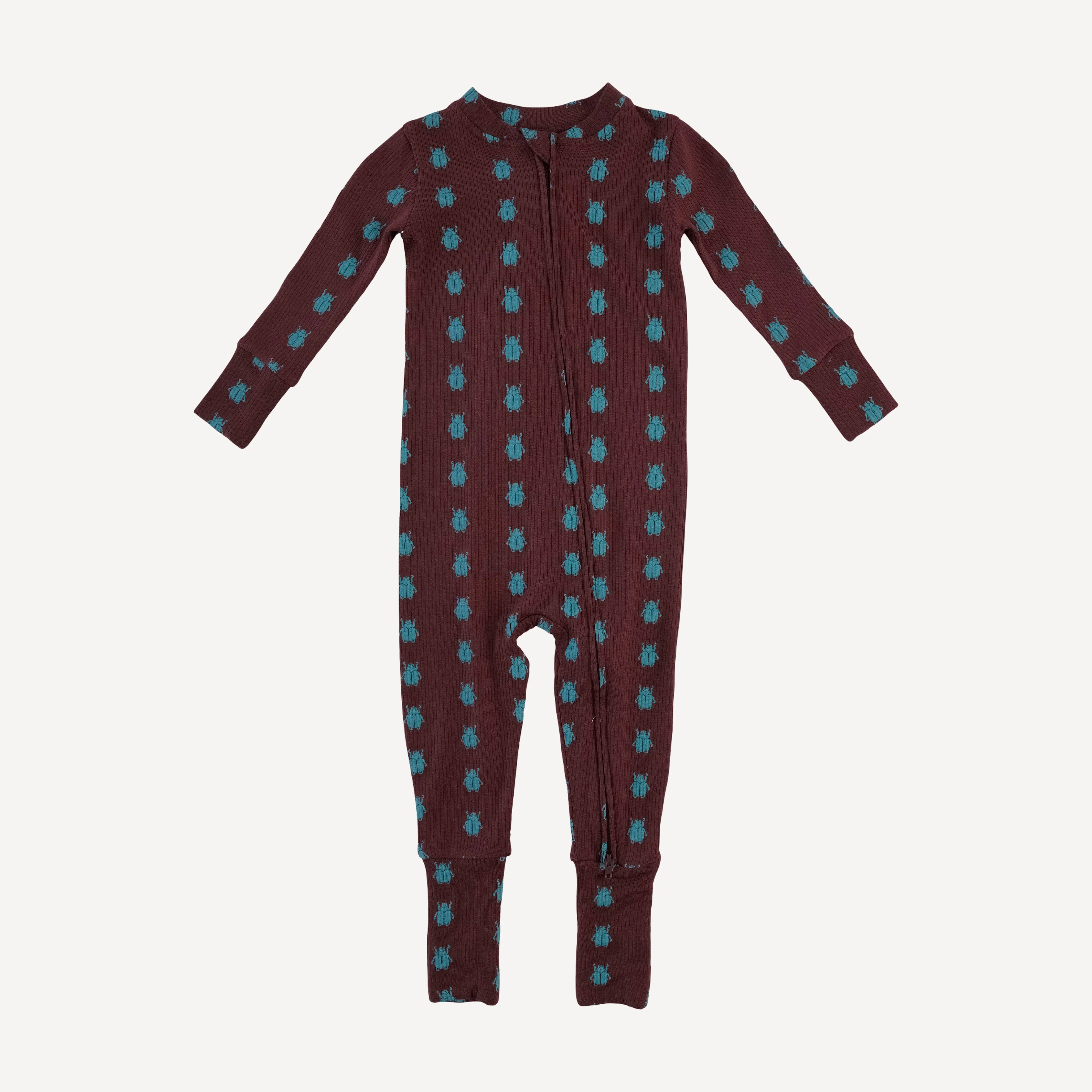 long sleeve convertible zippy pj | tiny beetle | modal skinny rib