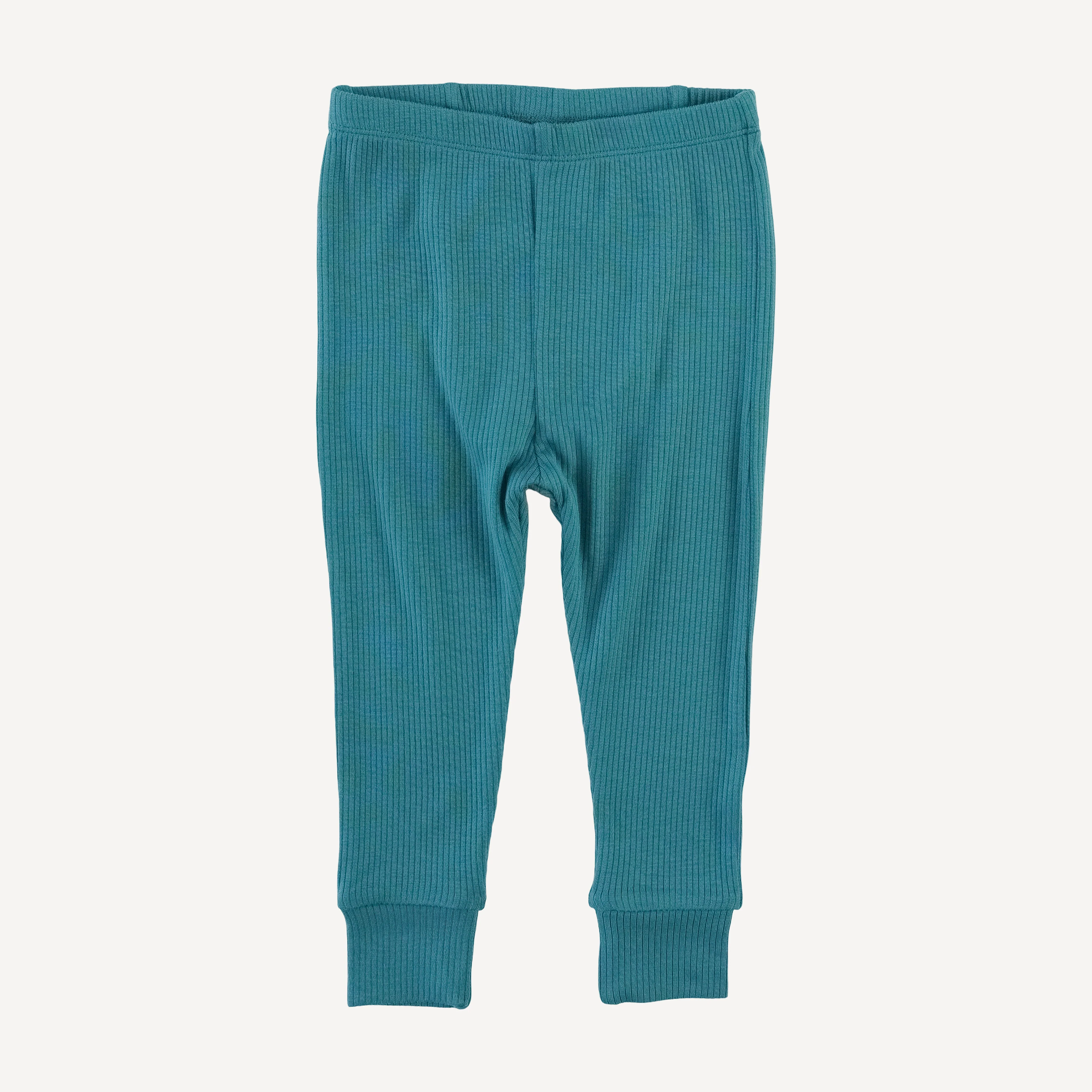 long sleeve crew neck pj set | teal | modal skinny rib - Image 4