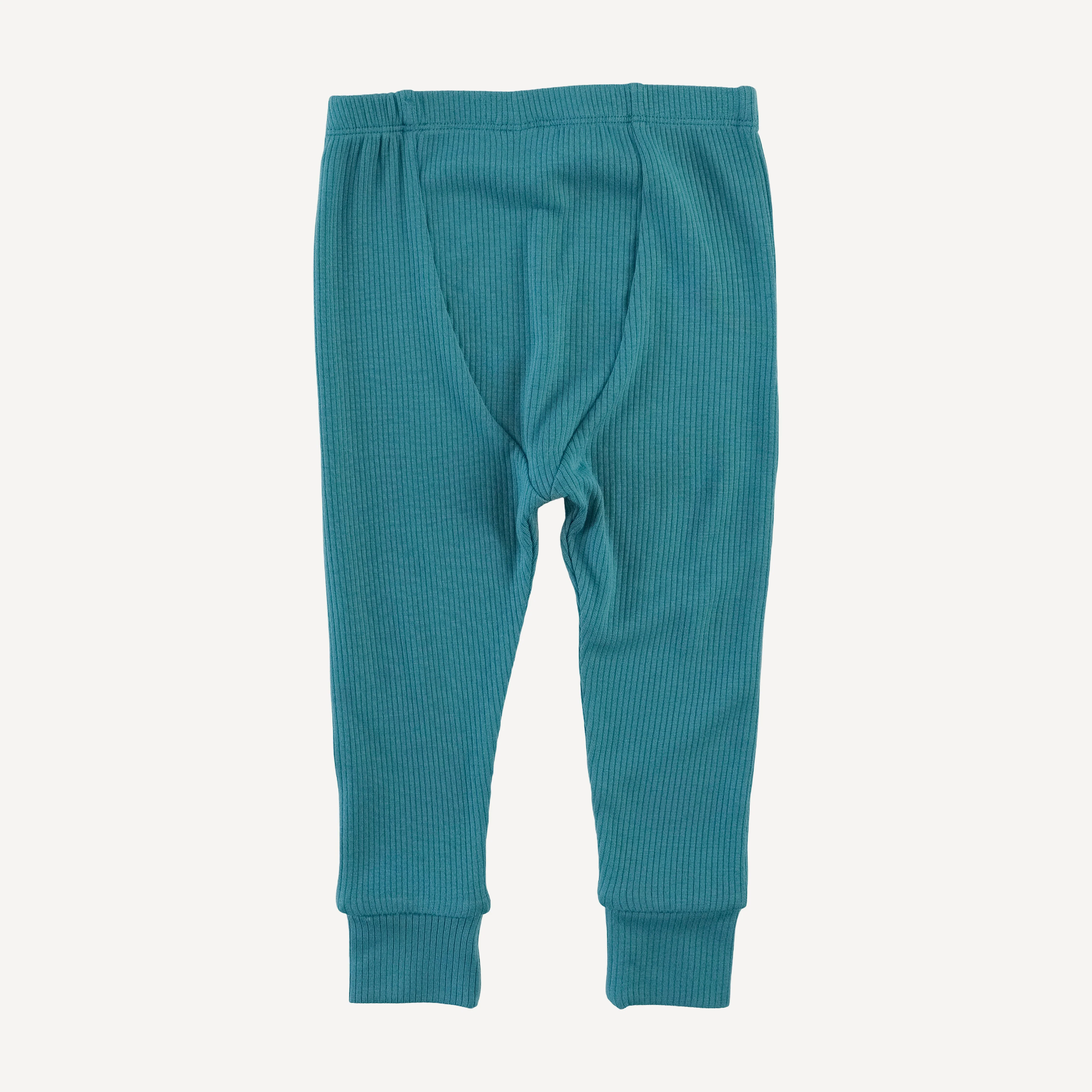 long sleeve crew neck pj set | teal | modal skinny rib - Image 5