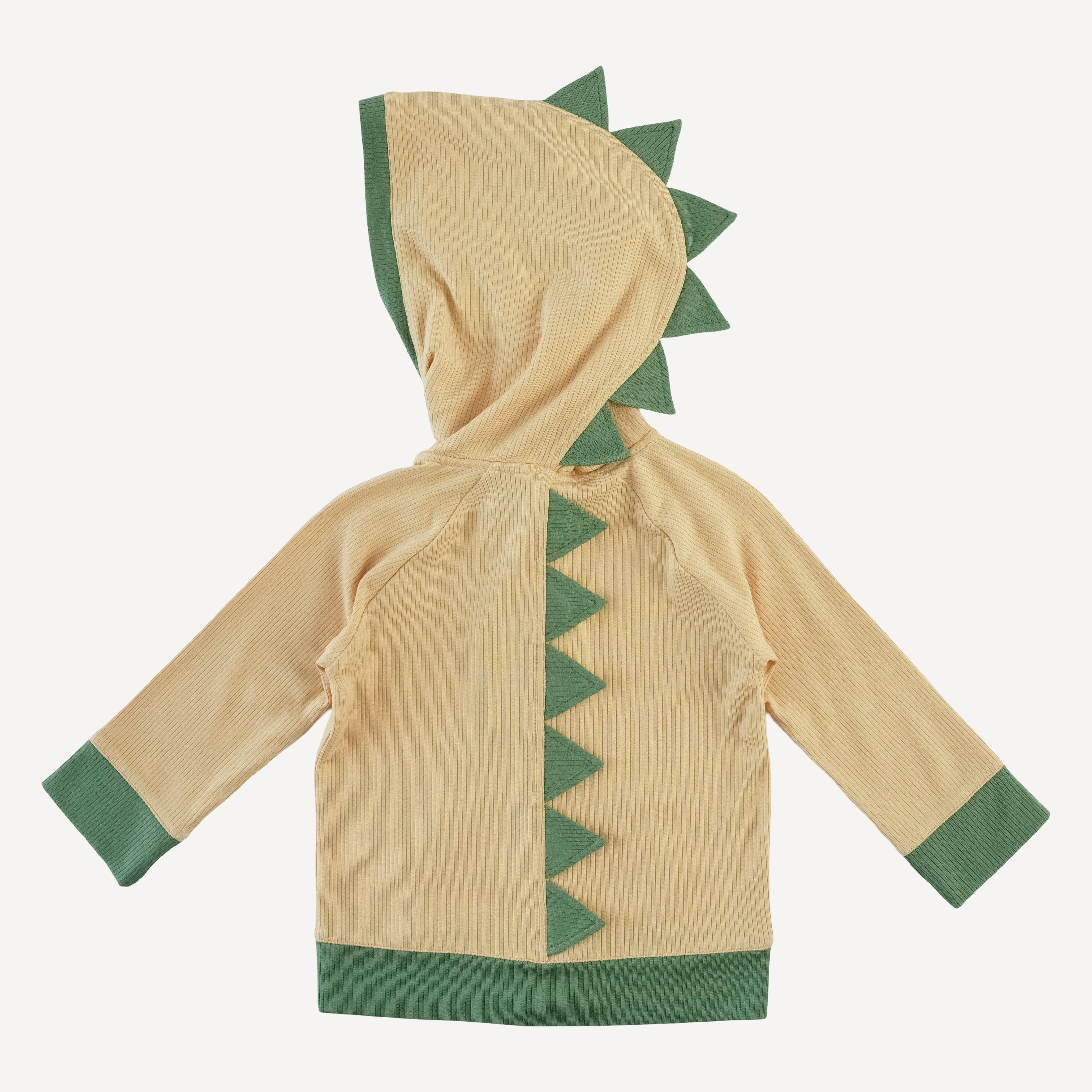 long sleeve dino zip hoodie | marzipan | modal skinny rib