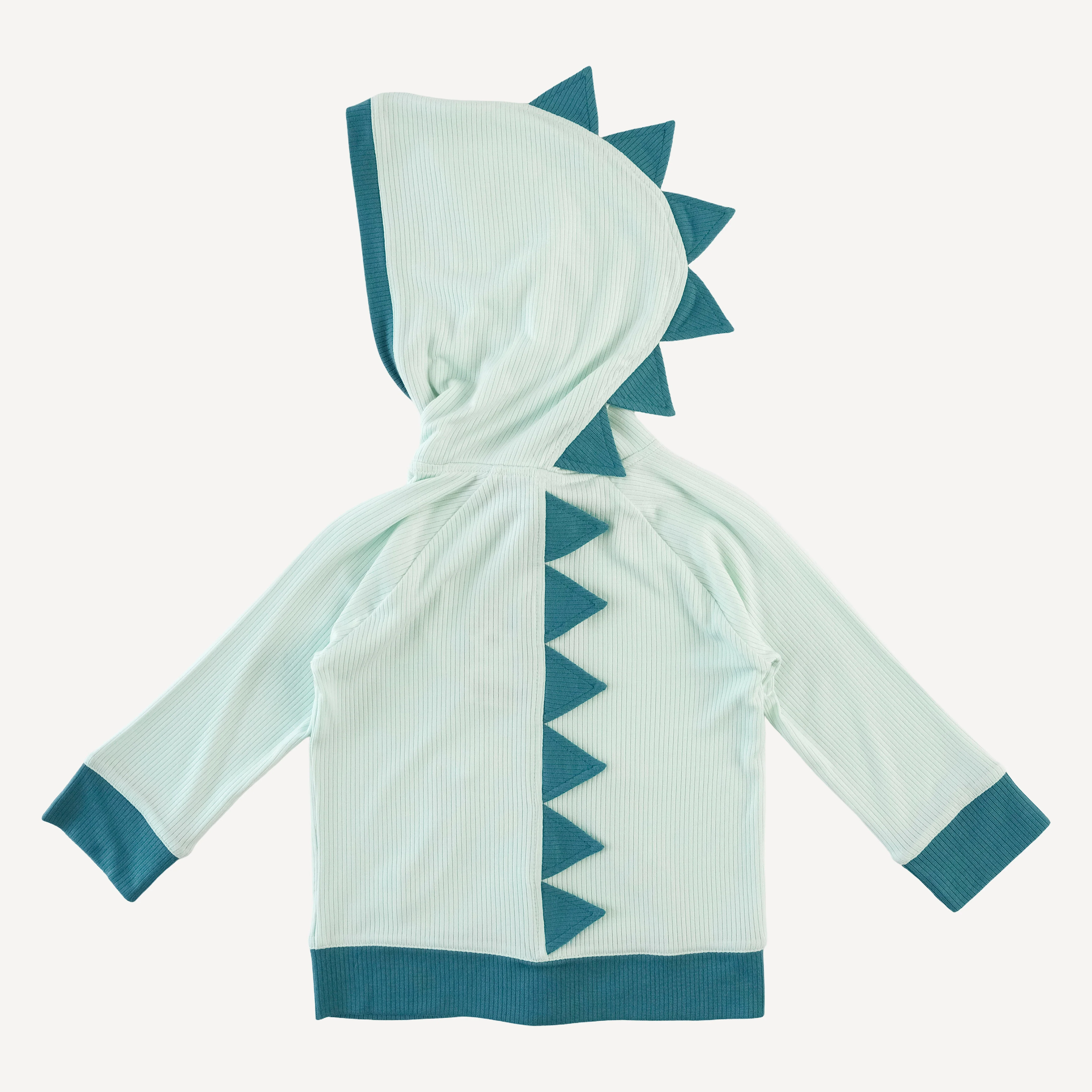 long sleeve dino zip hoodie | sea mist | modal skinny rib