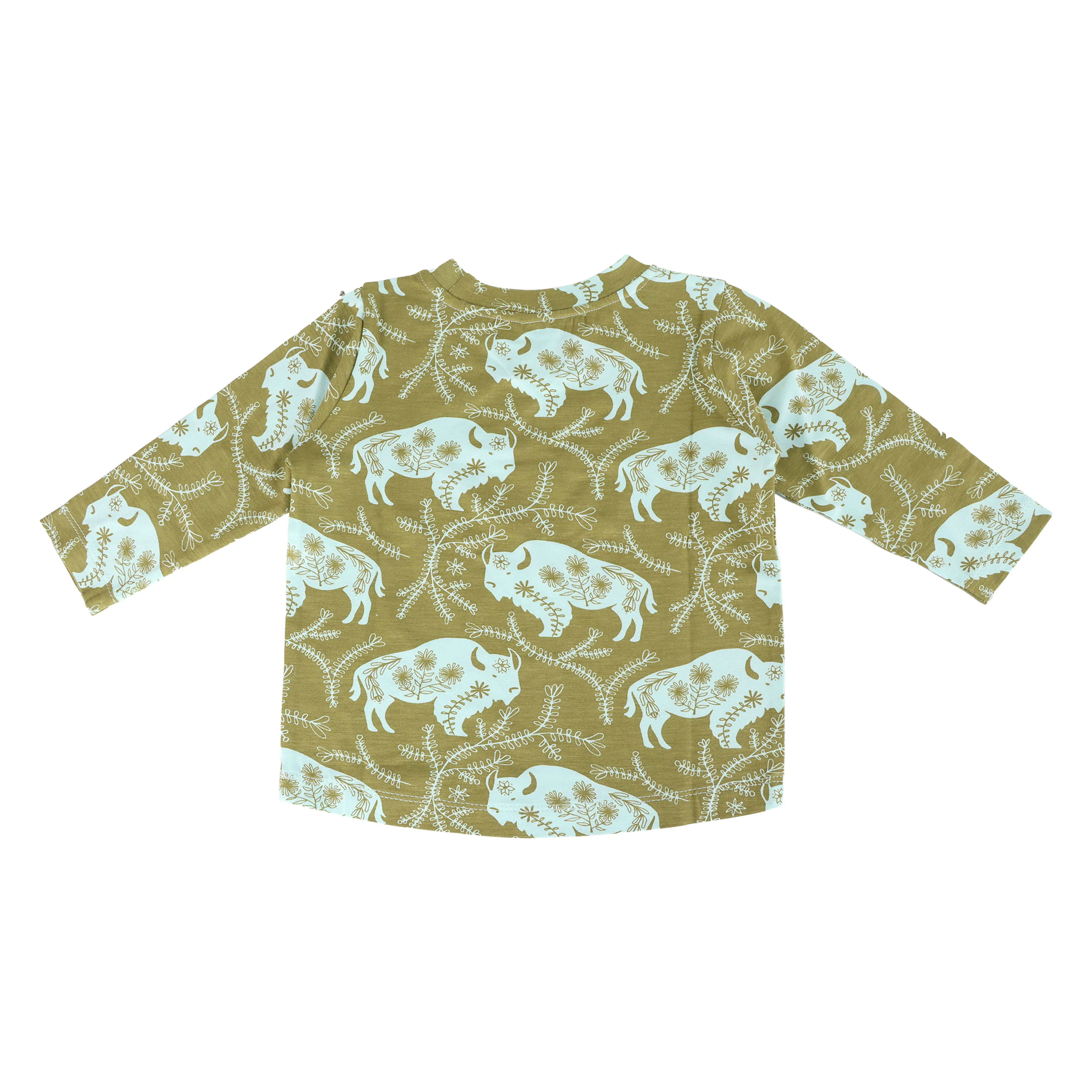 long sleeve essential boxy tee | glacier buffalo vine | bamboo - Image 3