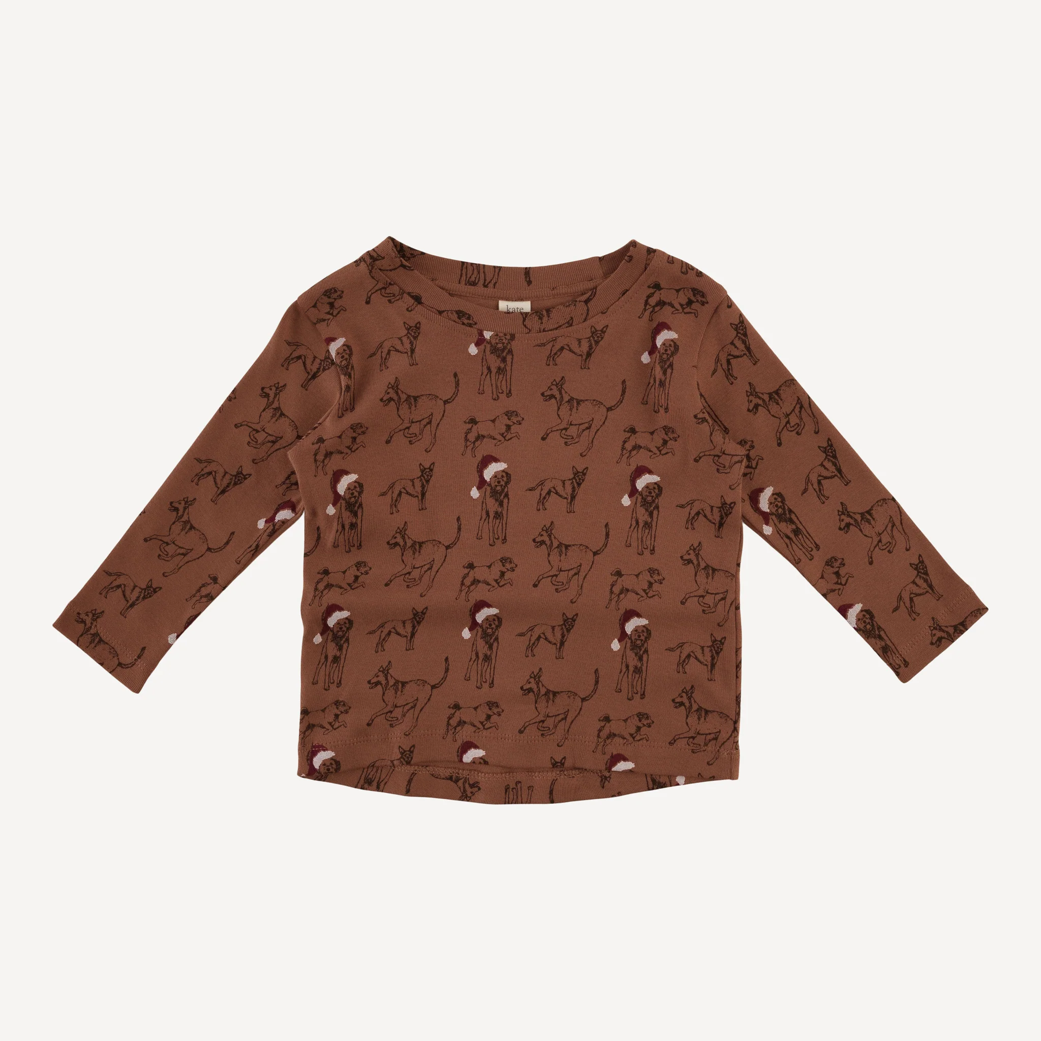 long sleeve essential boxy tee | santa mutts | organic cotton flat rib
