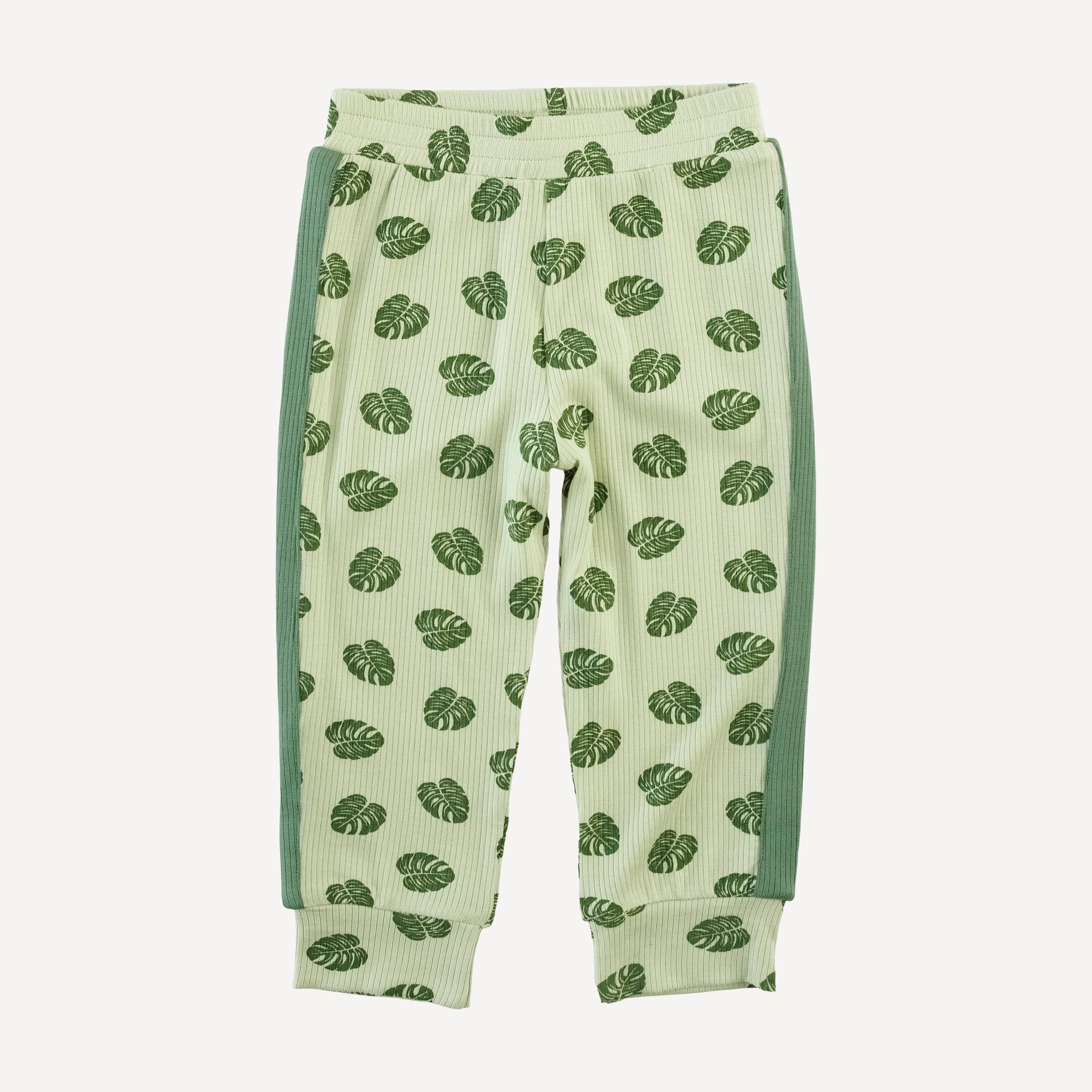 long sleeve football set | tiny monstera | modal skinny rib - Image 4