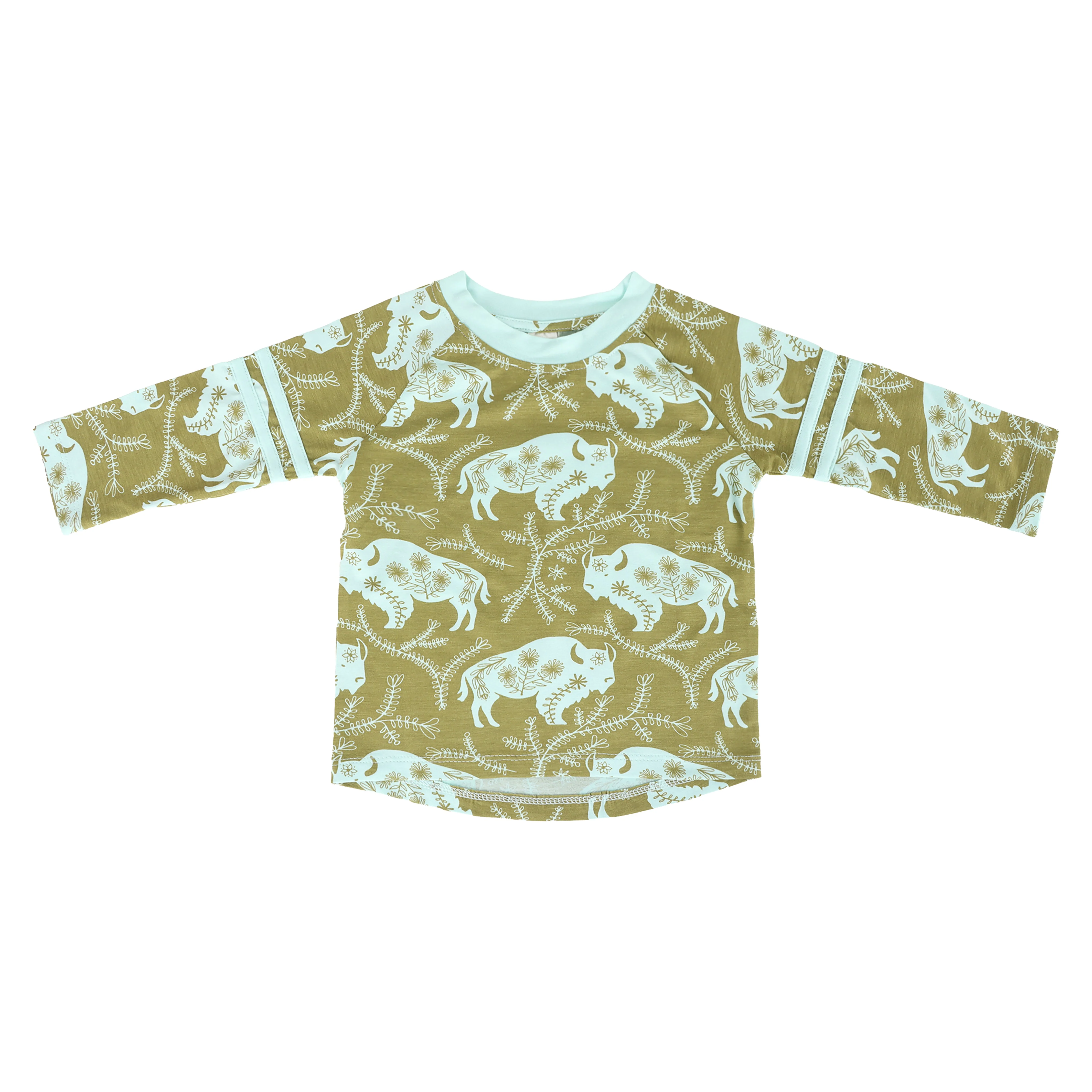 long sleeve football tee | glacier buffalo vine | bamboo