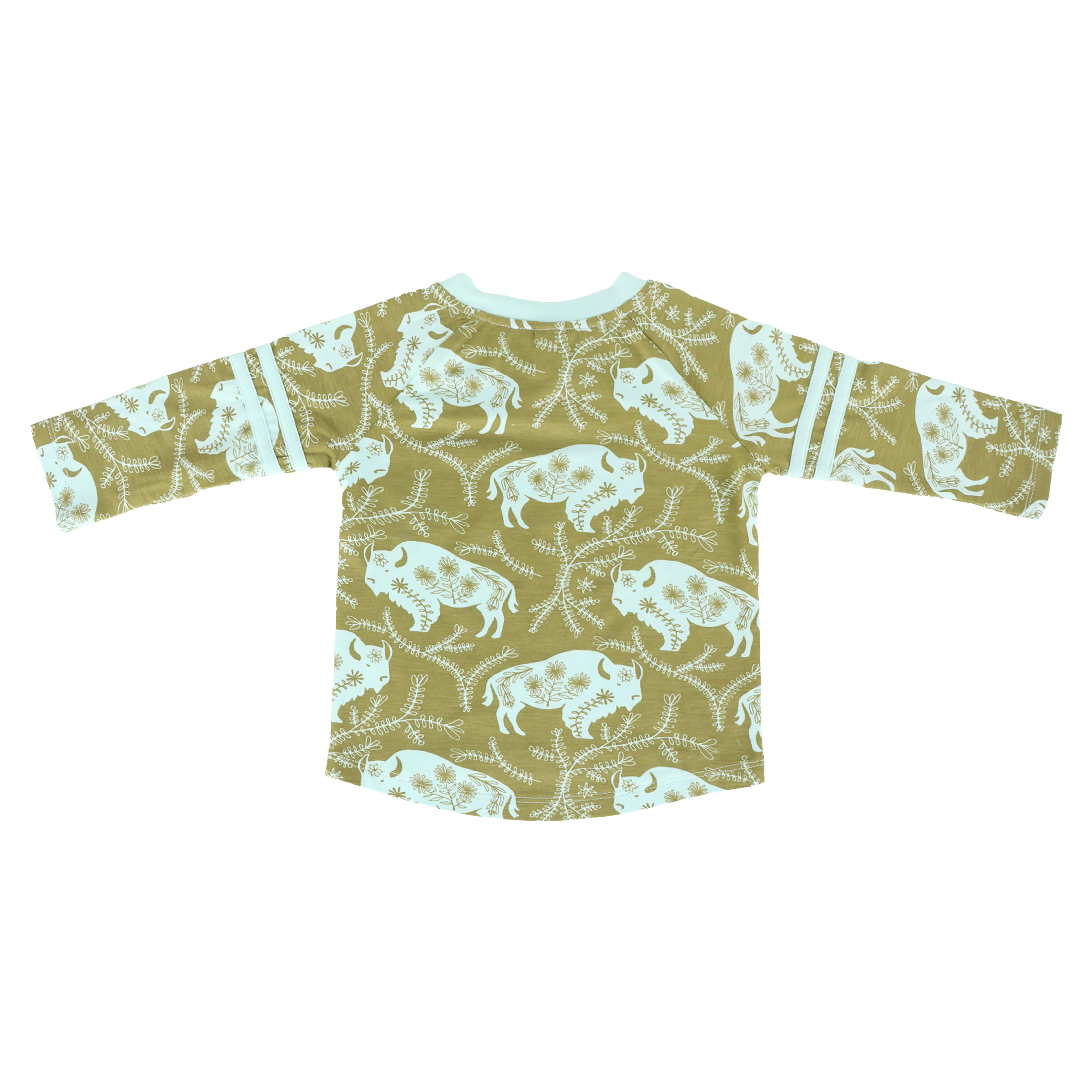 long sleeve football tee | glacier buffalo vine | bamboo - Image 3