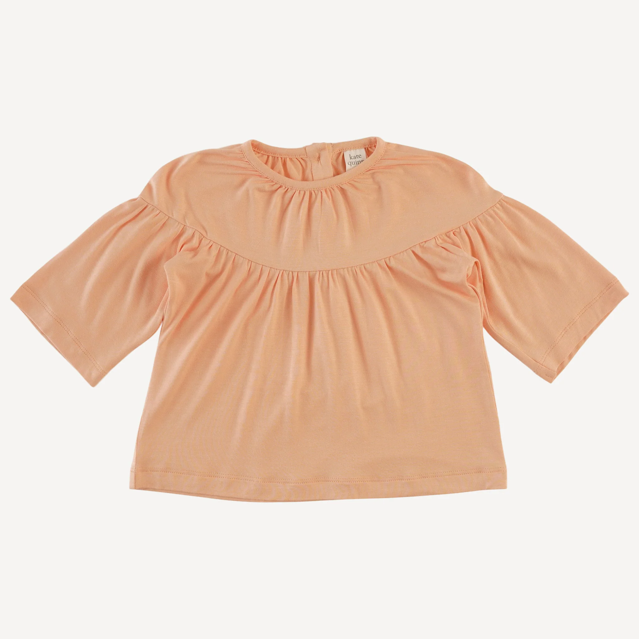 long sleeve gathered tunic | whipped peach | bamboo