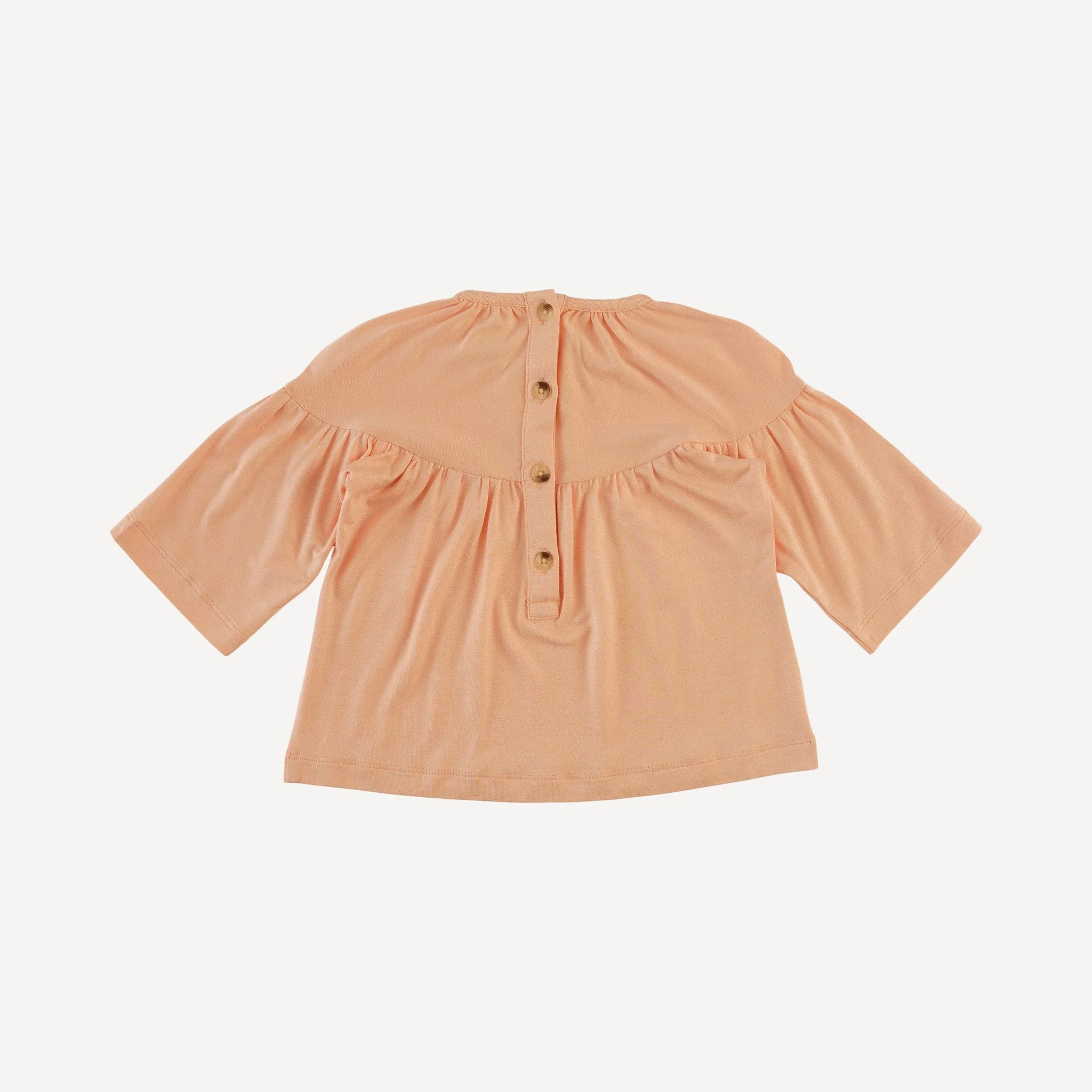long sleeve gathered tunic | whipped peach | bamboo - Image 3
