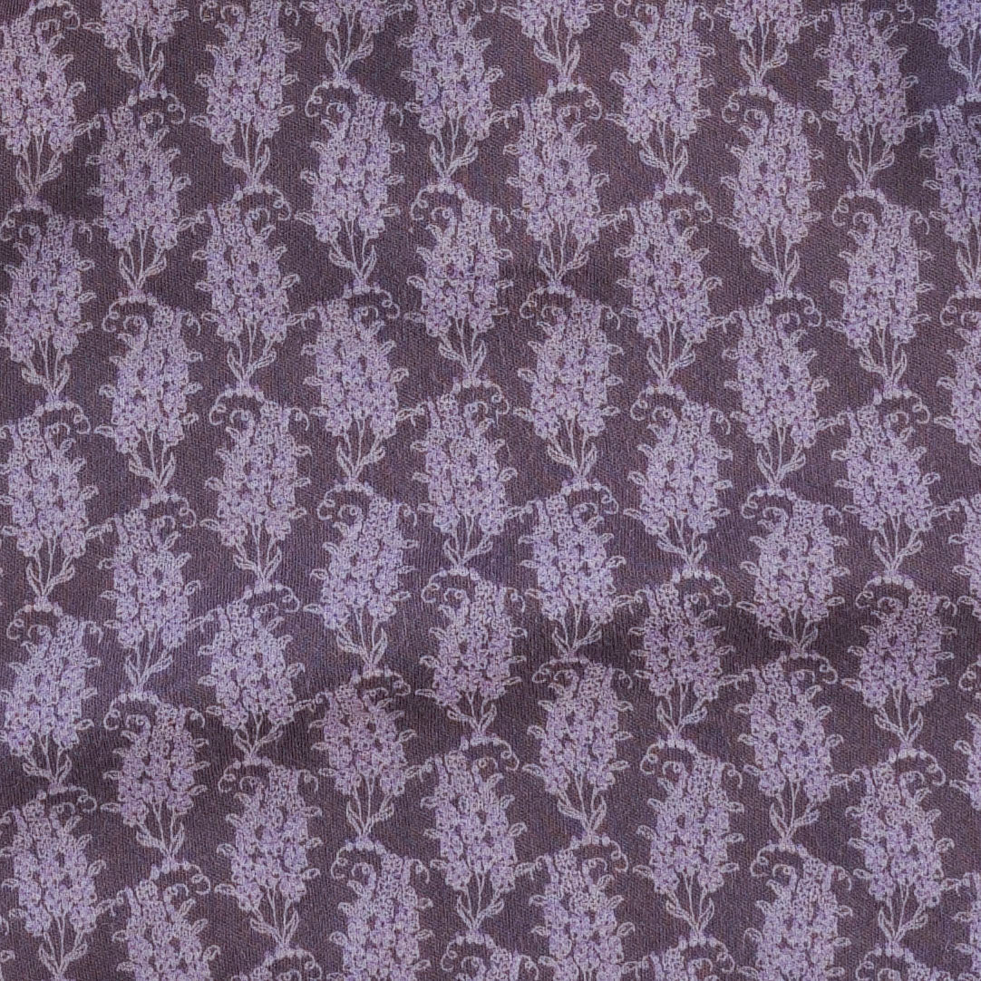 long sleeve gathered waist pom pom top and gathered pant set | purple woodland paisley | organic cotton - Image 2