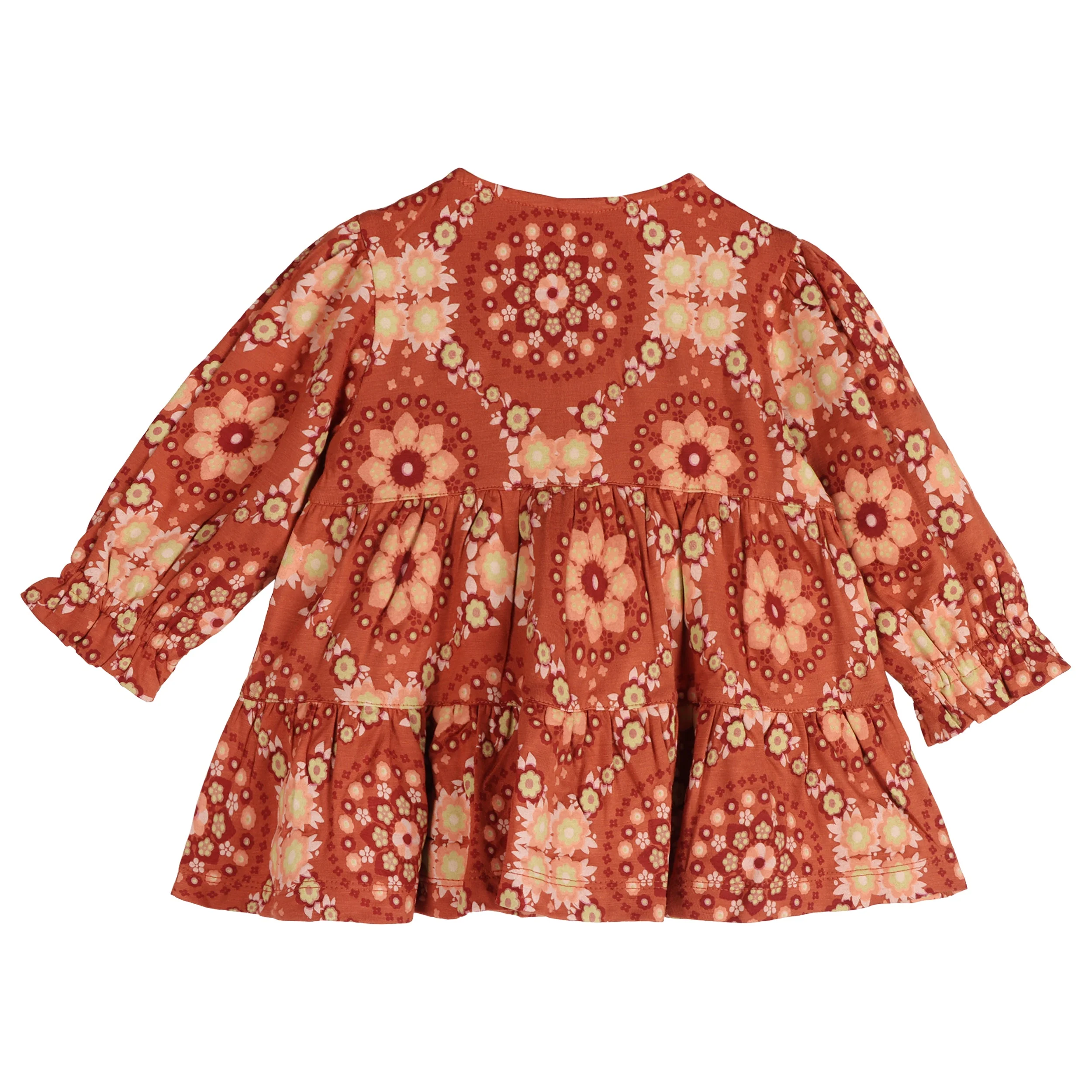 long sleeve henley prairie top | 70s floral wallpaper | bamboo - Image 3