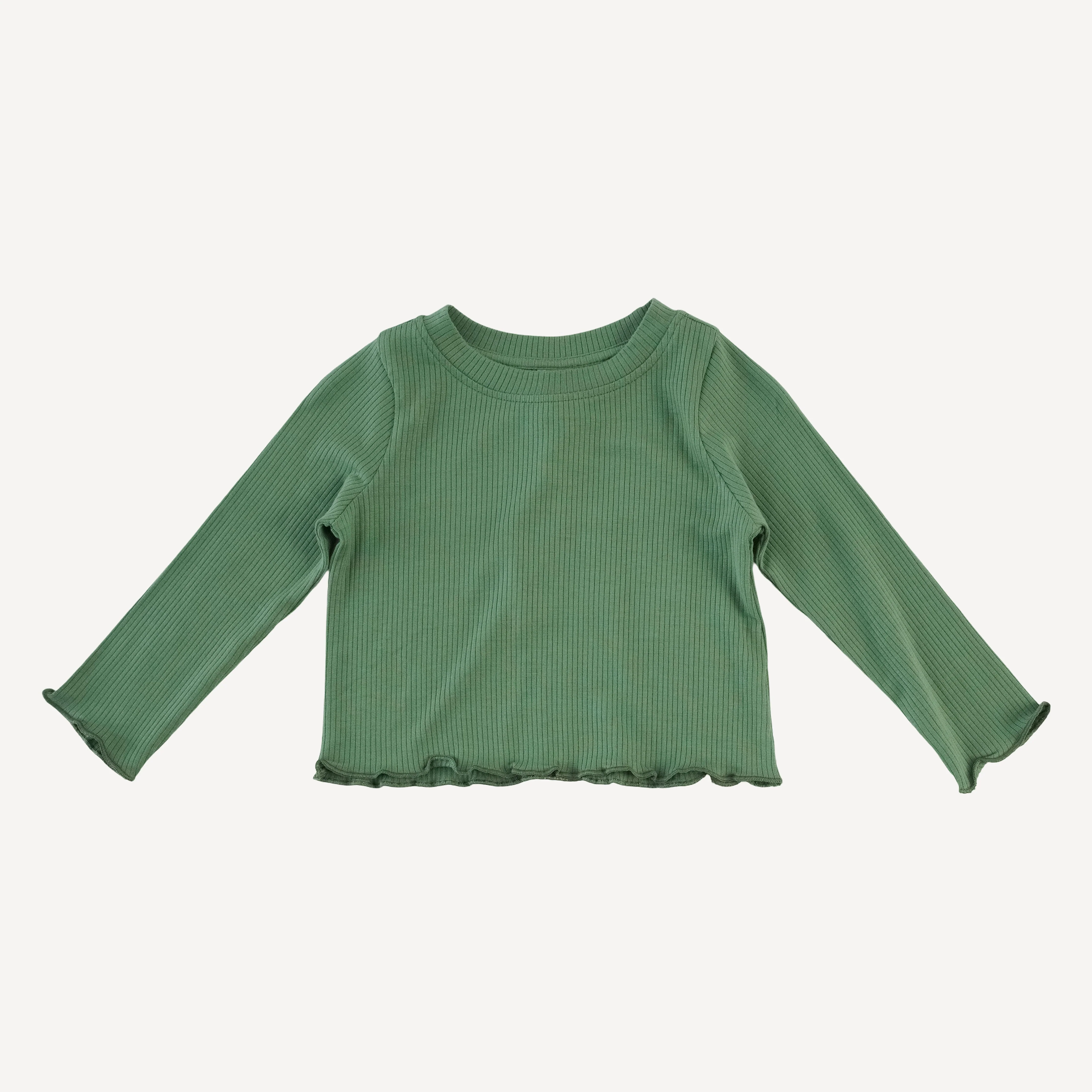 long sleeve jade set | elm | modal skinny rib - Image 3