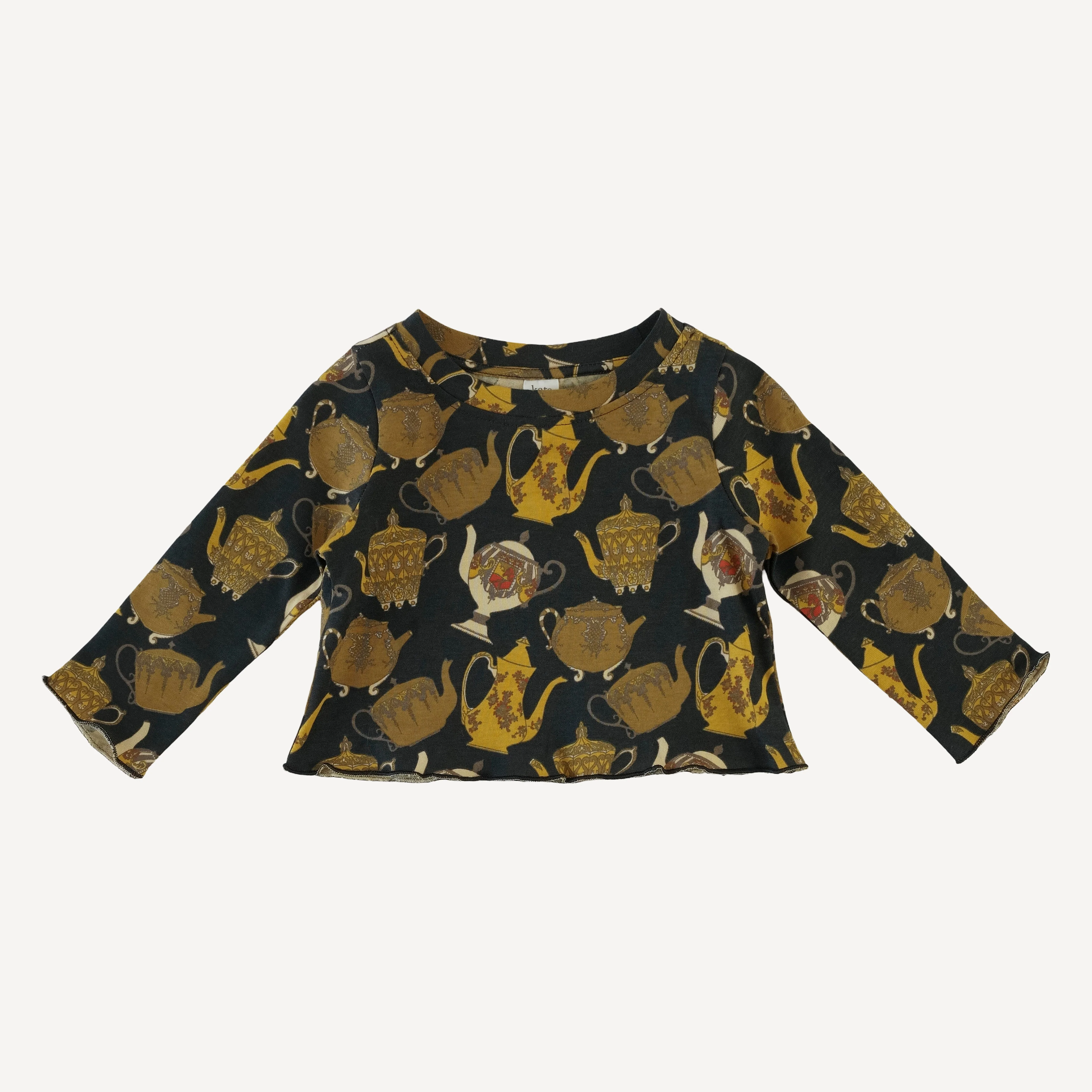 long sleeve jade set | gold teapots | organic cotton jersey - Image 3