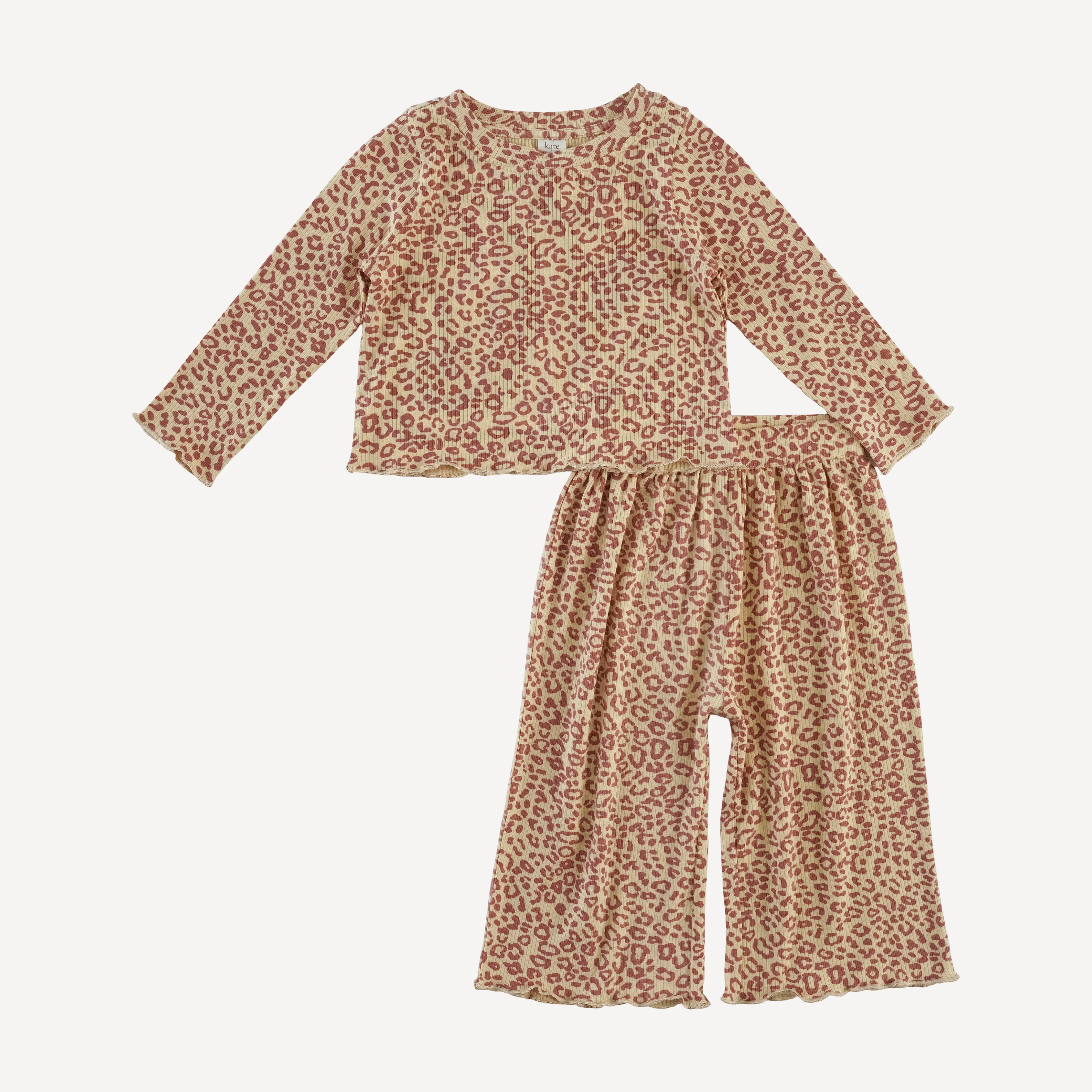 long sleeve jade set | leopard print | modal skinny rib