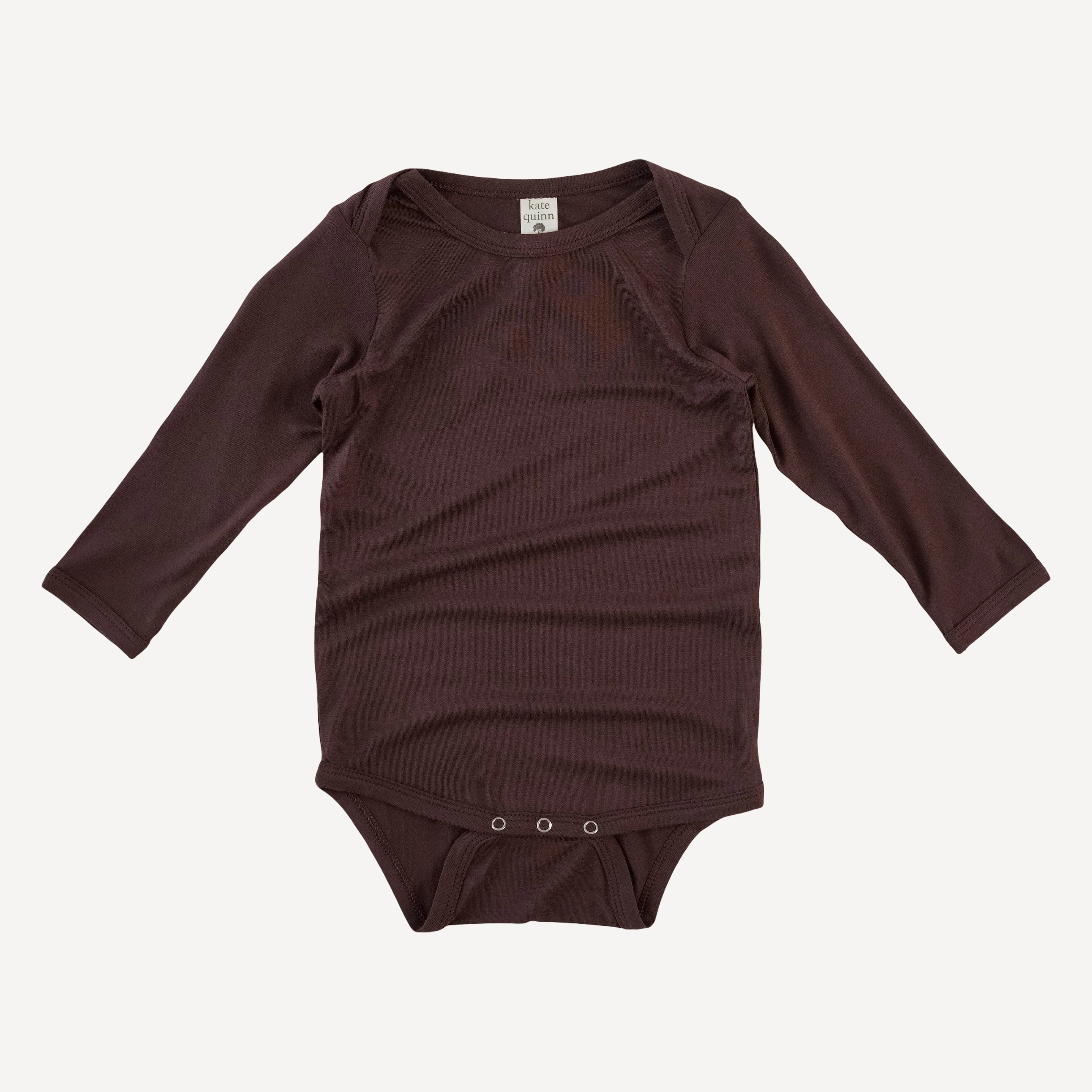long sleeve lap neck bodysuit | dark fig | bamboo