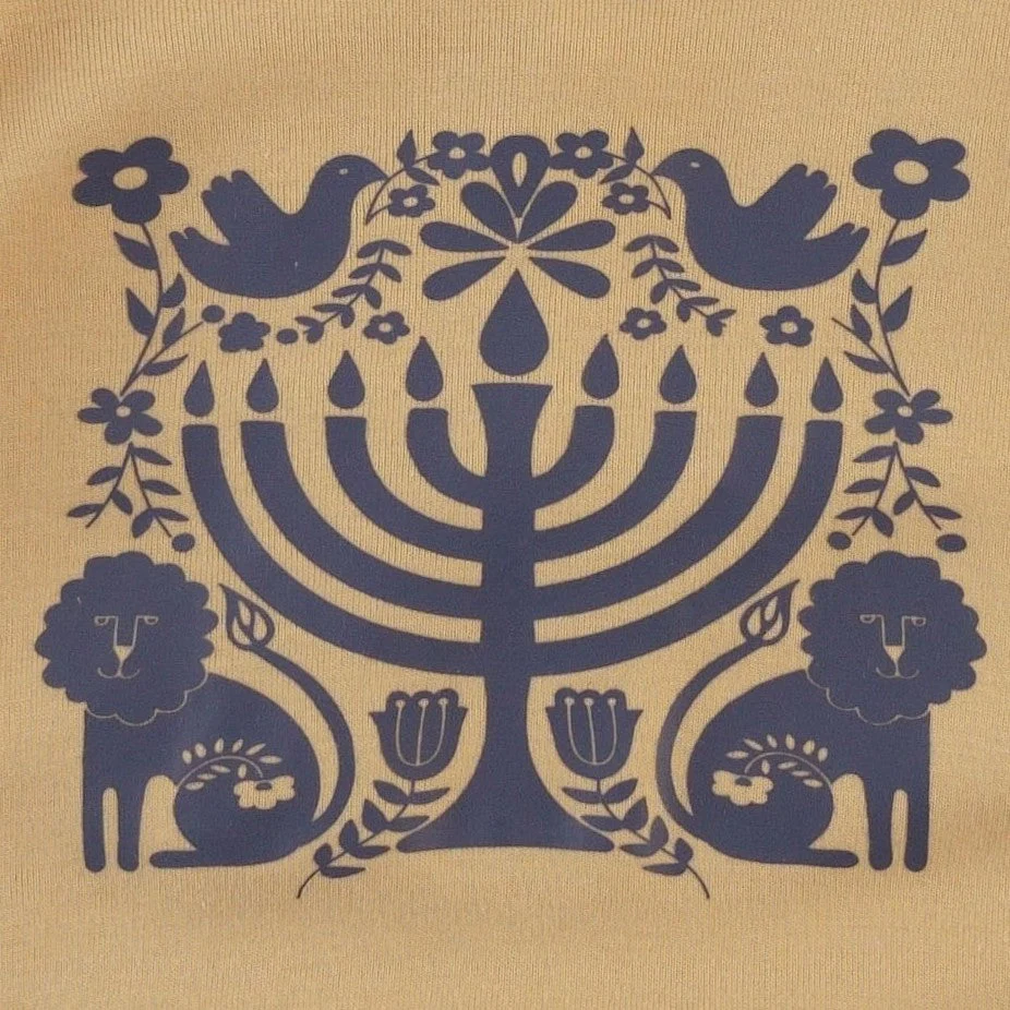 long sleeve lap neck bodysuit | menorah | organic cotton flat rib - Image 2