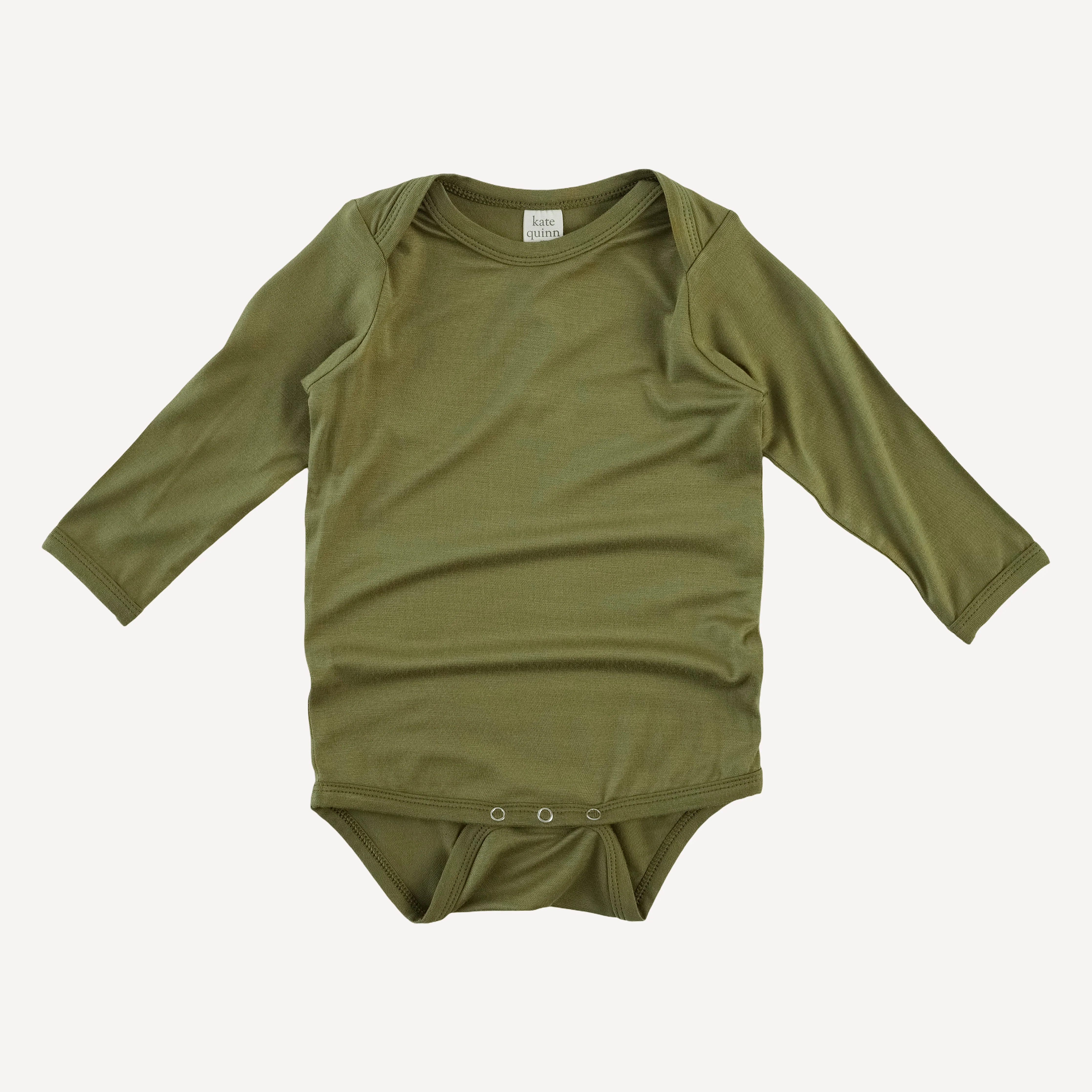 long sleeve lap neck bodysuit | olive leaf | bamboo