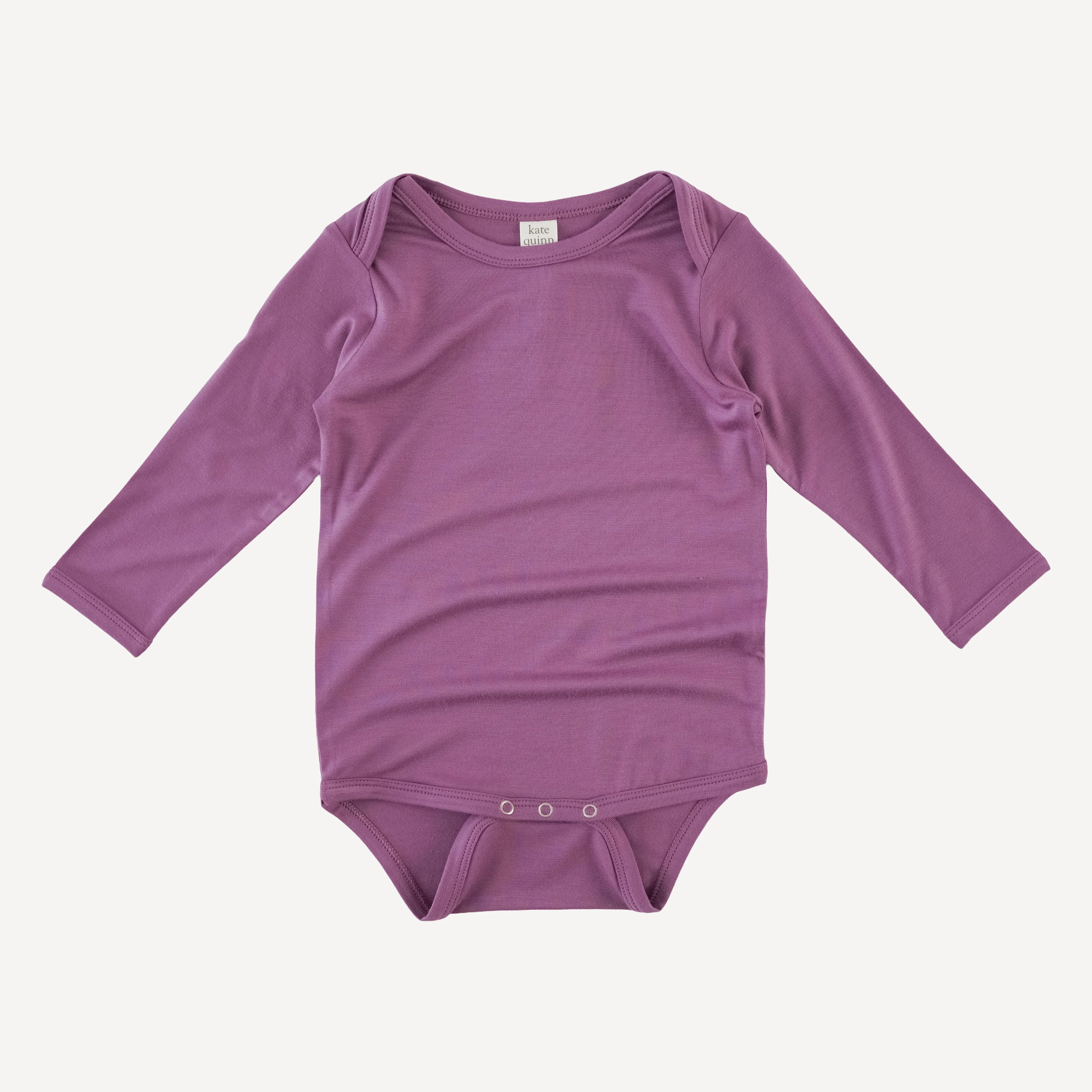 long sleeve lap neck bodysuit | plum violet | bamboo