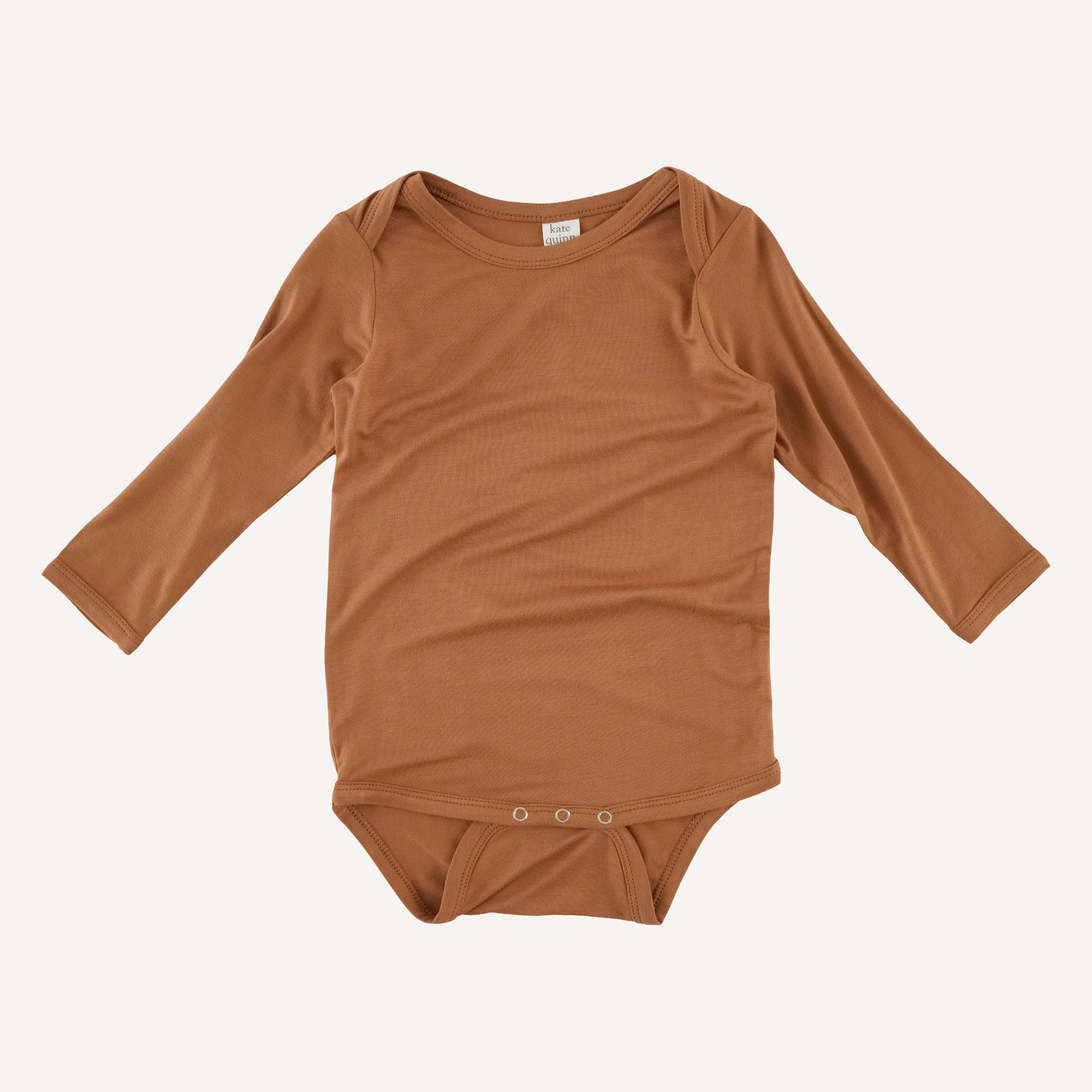 long sleeve lap neck bodysuit | toffee | bamboo