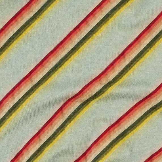 long sleeve lap neck footie | 70s ranch stripe | bamboo - Image 2