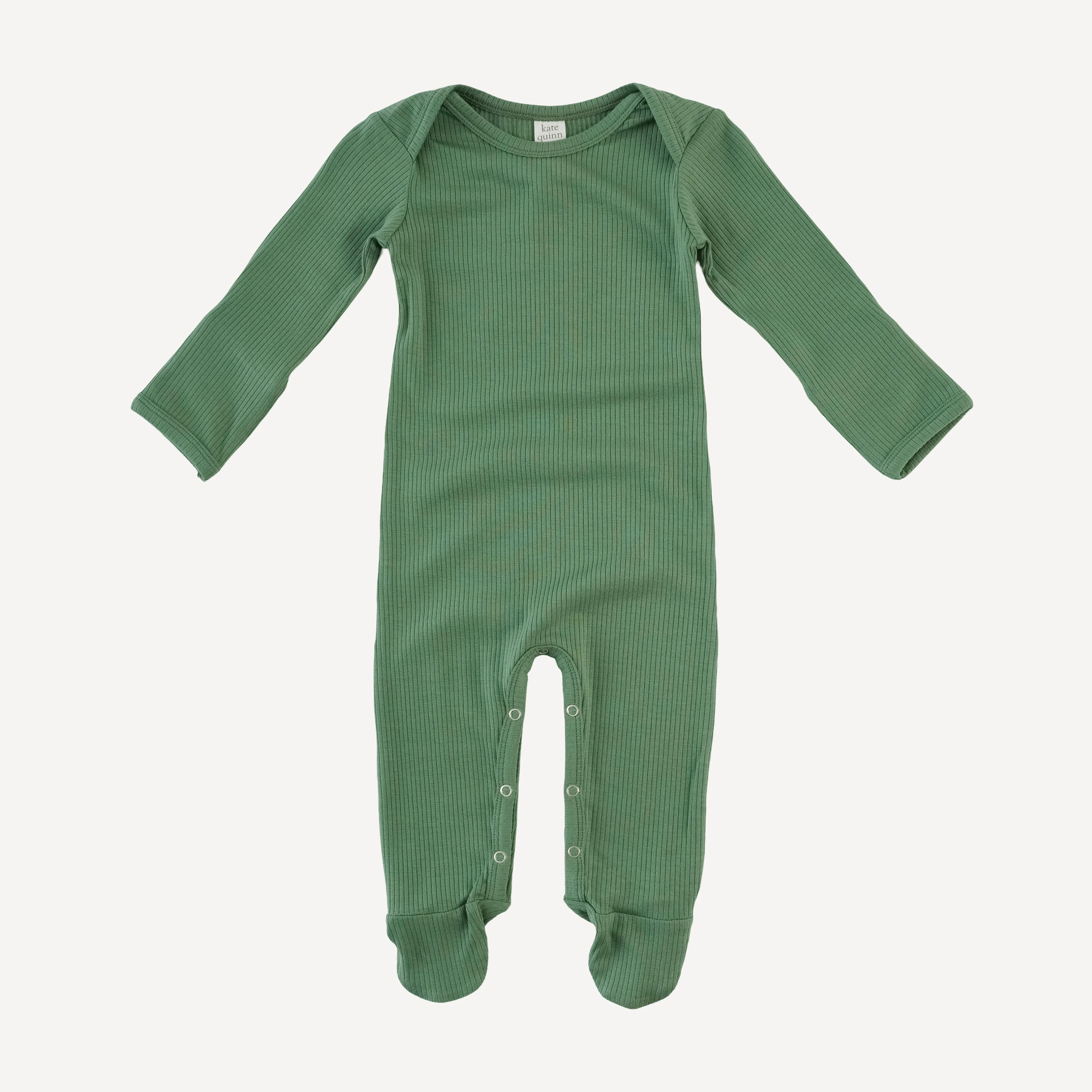 long sleeve lap neck footie | elm | modal skinny rib
