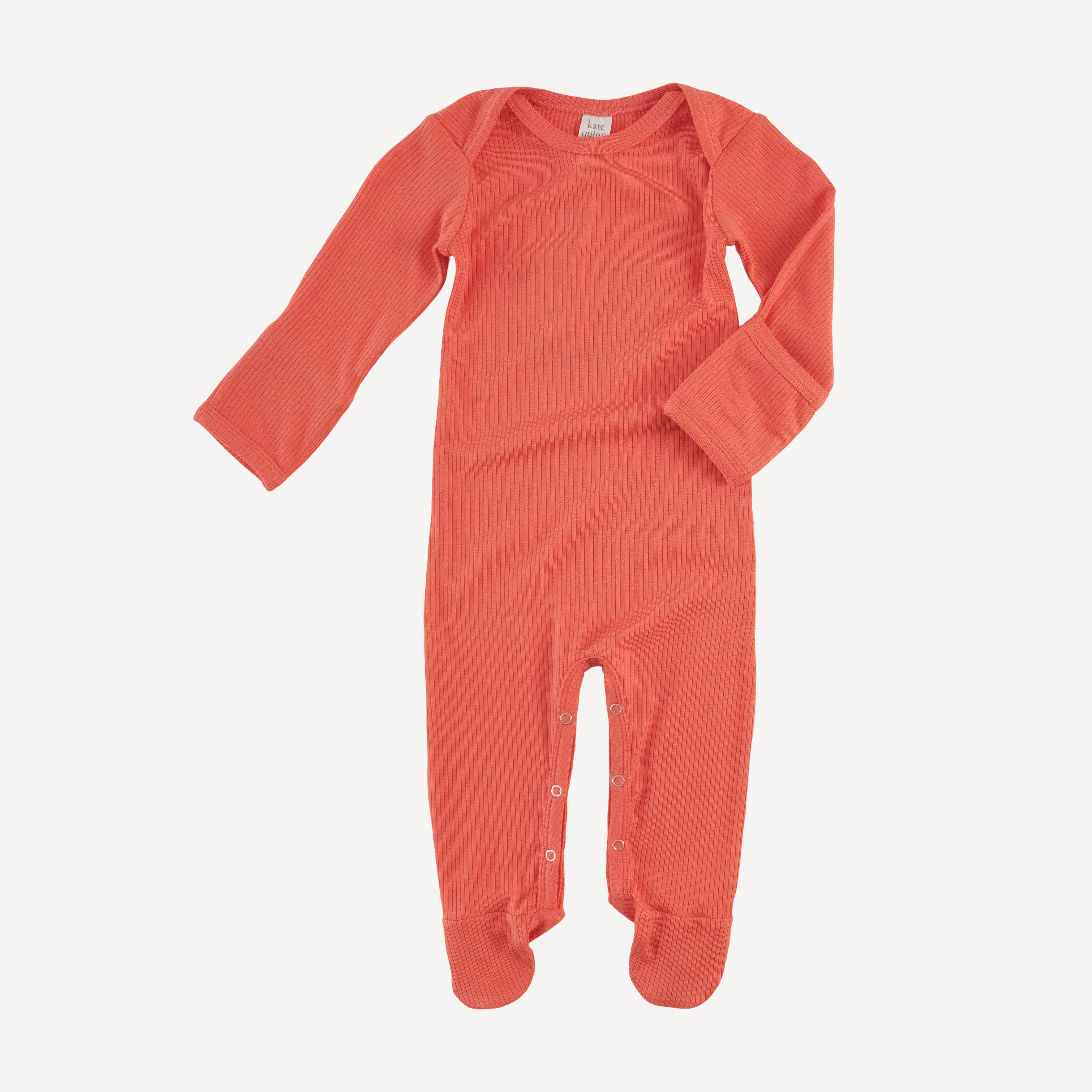 long sleeve lap neck footie | emberglow | modal skinny rib - Image 3