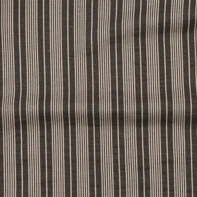 long sleeve lap neck footie | gray vintage mattress stripe | bamboo - Image 2