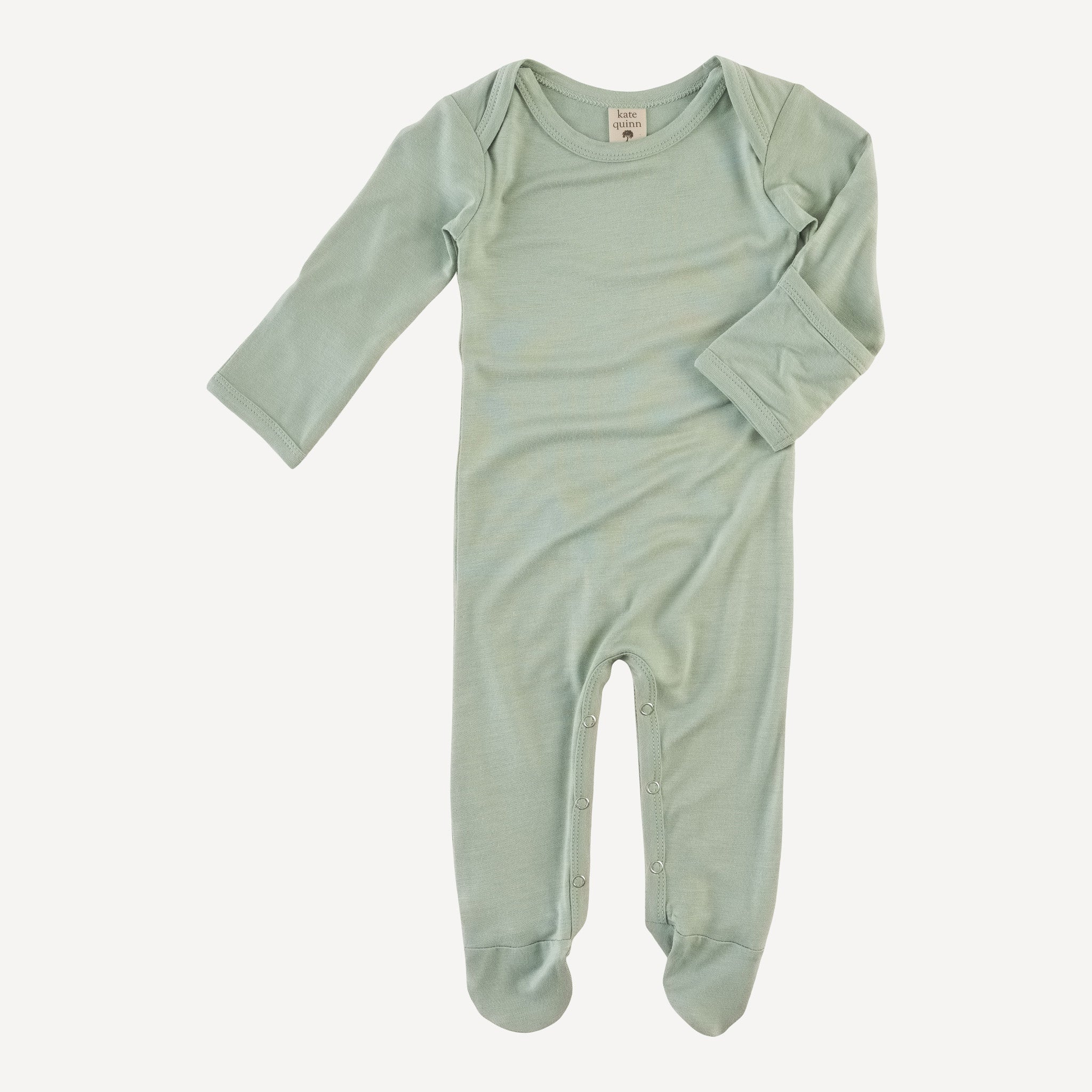 long sleeve lap neck footie | jadeite | bamboo - Image 3