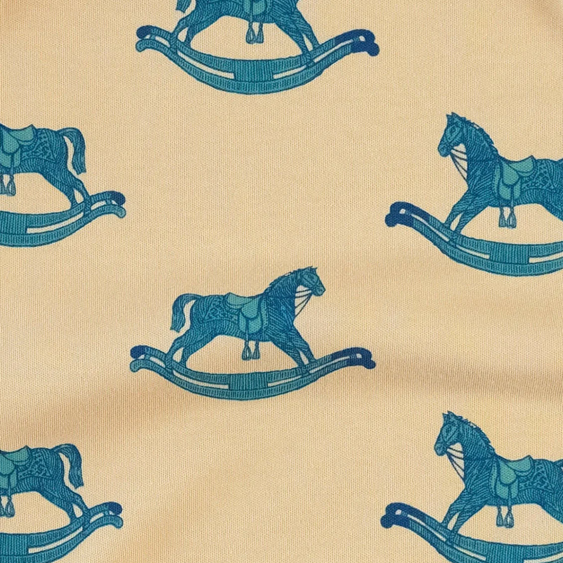 long sleeve lap neck footie | rocking horse | organic cotton interlock - Image 2