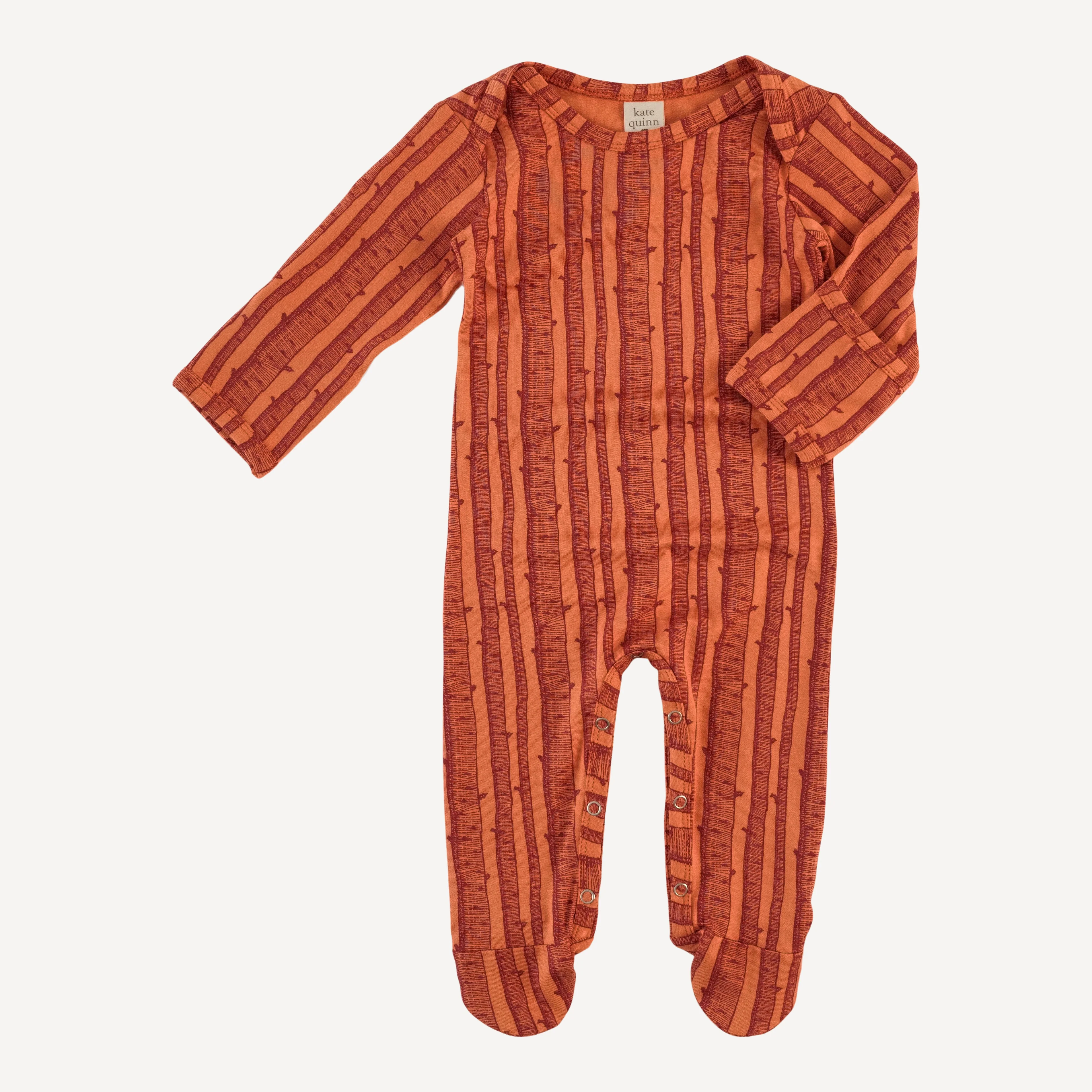 long sleeve lap neck footie | spice birch | bamboo - Image 3