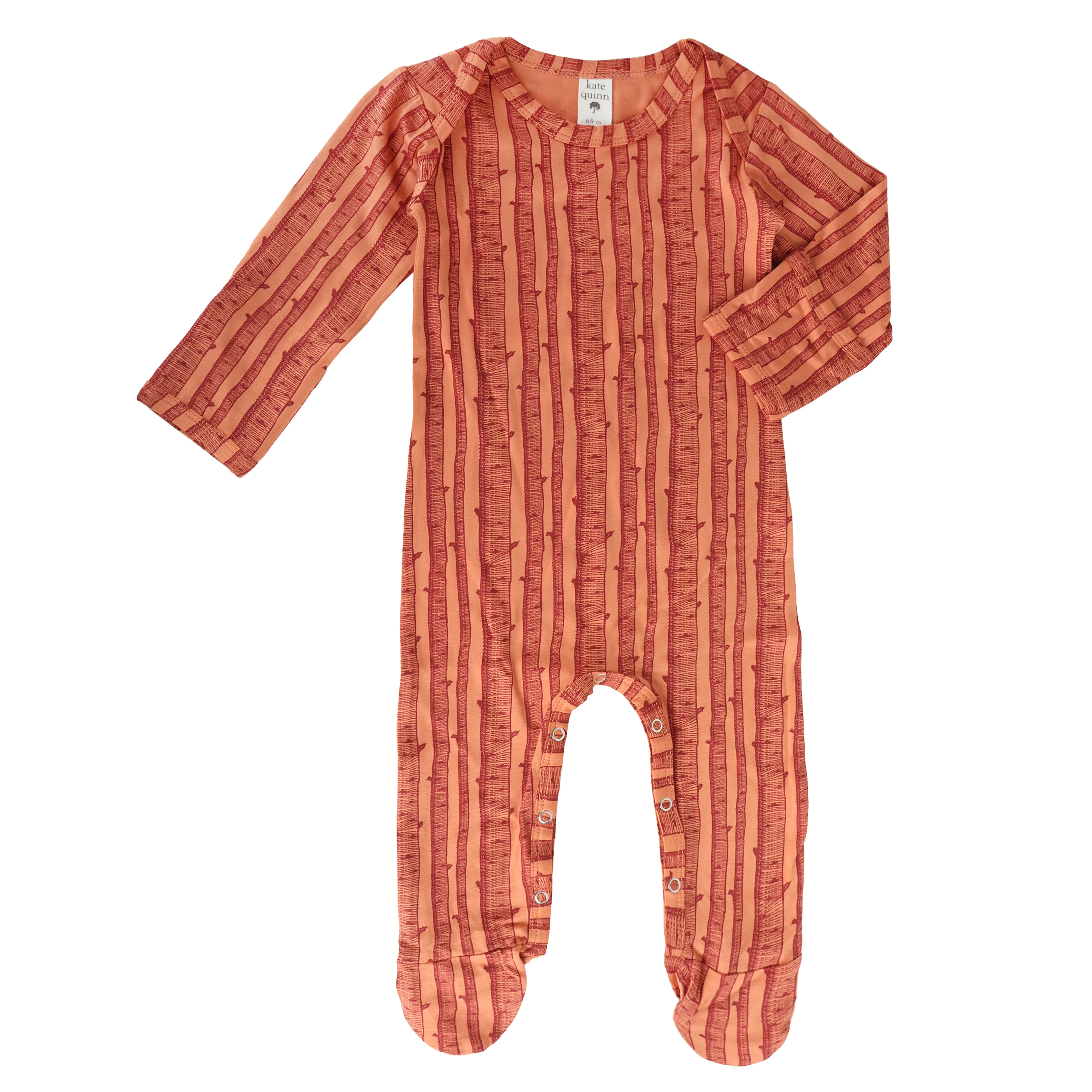long sleeve lap neck footie | spice birch | bamboo - Image 3