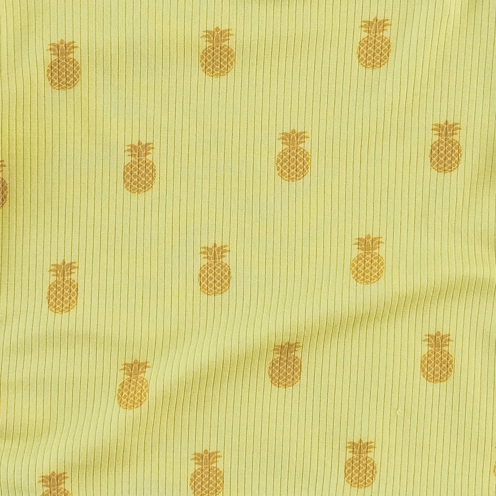 long sleeve lap neck footie | tiny pineapple | modal skinny rib - Image 2