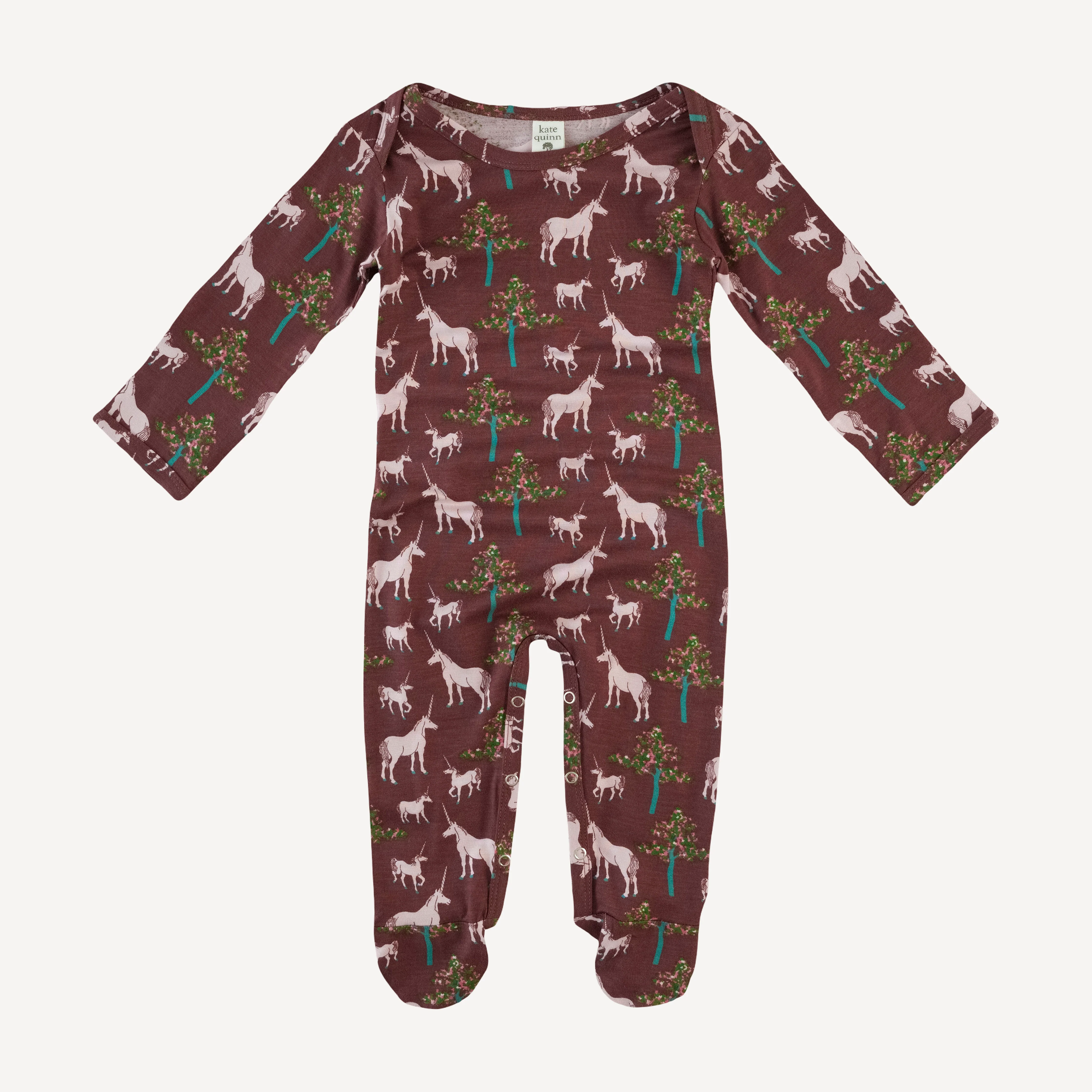 long sleeve lap neck footie | unicorn party | bamboo