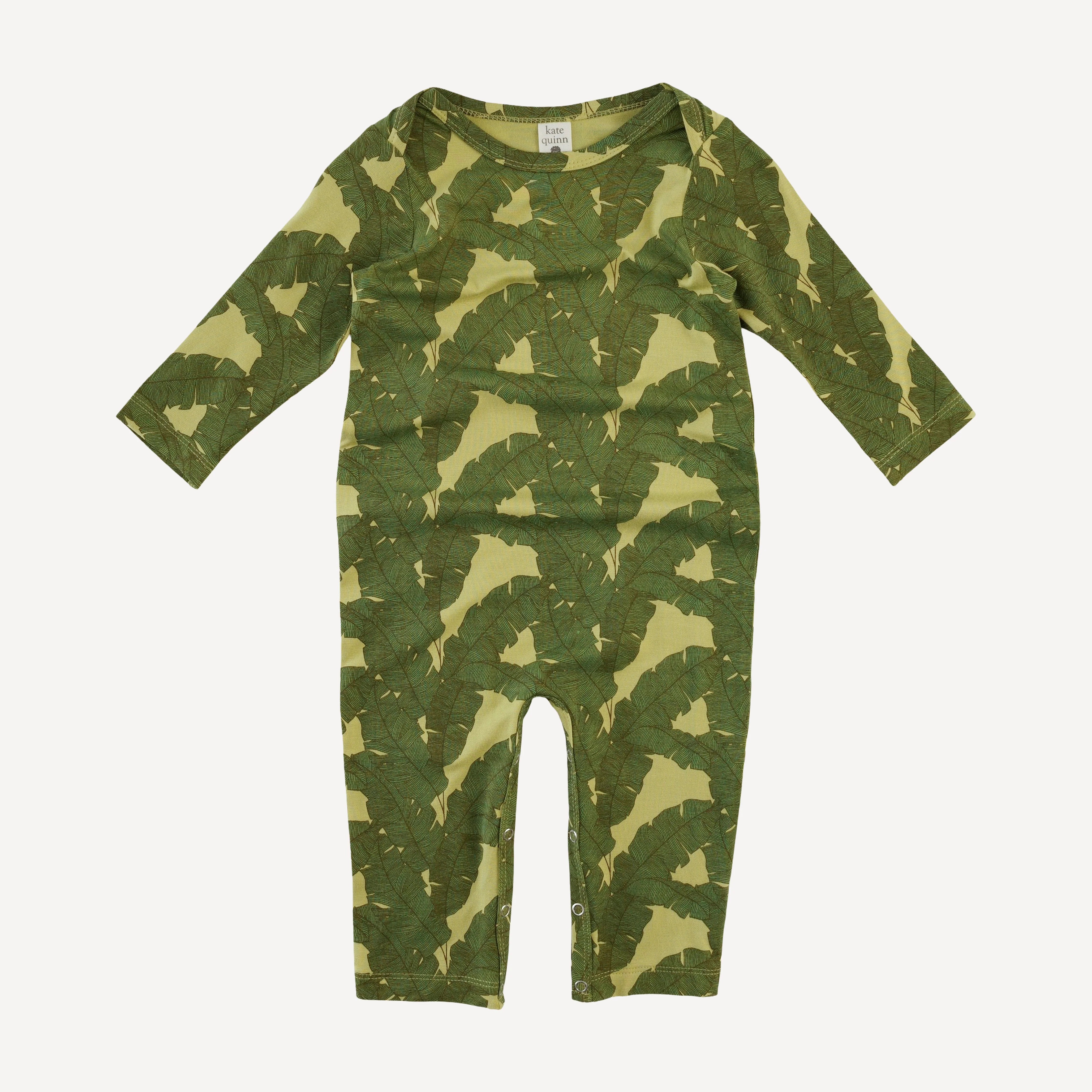 long sleeve lap neck jumpsuit | banana leaf | bamboo